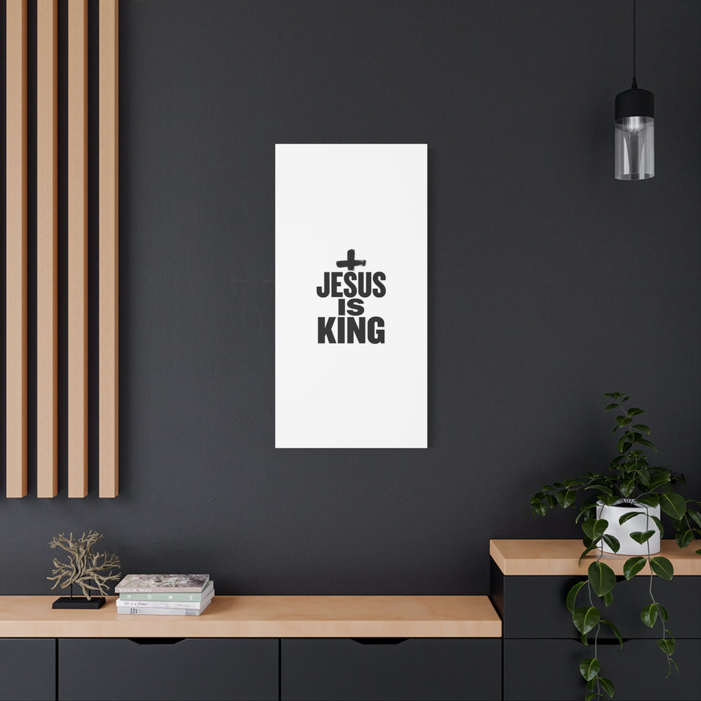 Jesus Is King Canvas | Christian Easter Wall Art, Faith Resurrection Decor