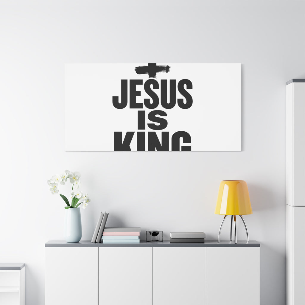Jesus Is King Canvas | Christian Easter Wall Art, Faith Resurrection Decor