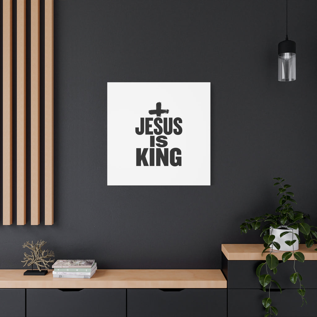 Jesus Is King Canvas | Christian Easter Wall Art, Faith Resurrection Decor