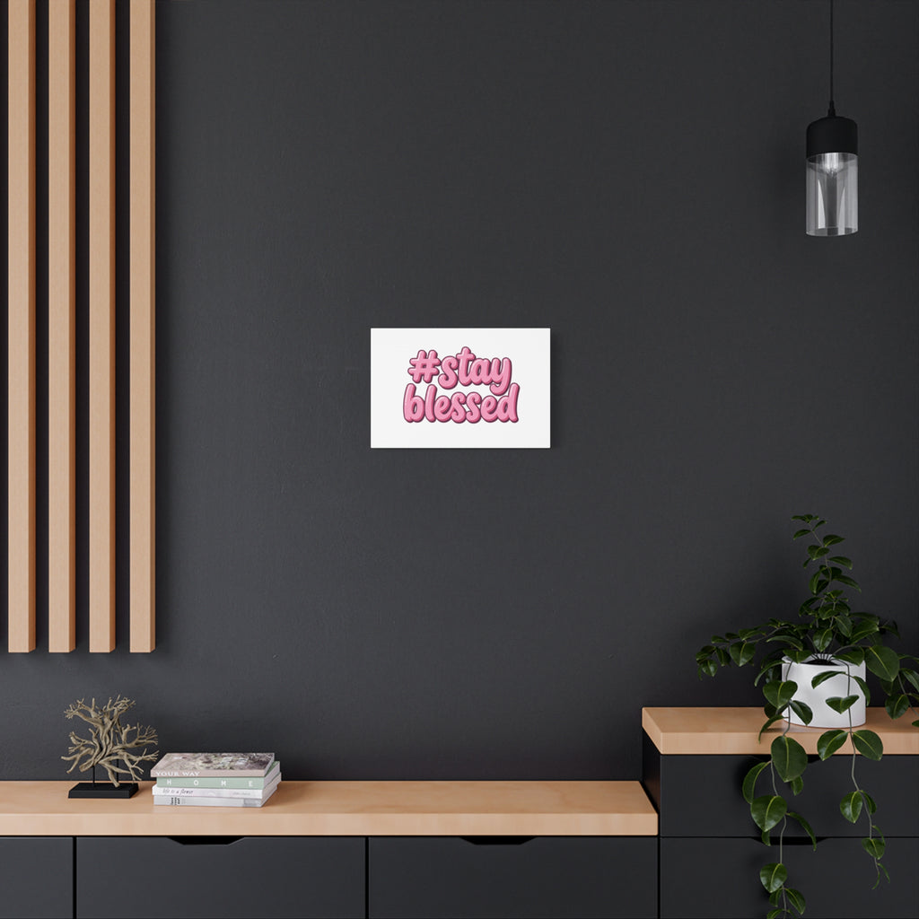 Stay Blessed Canvas, Christian Easter Scripture Wall Art | Pastel Faith Decor