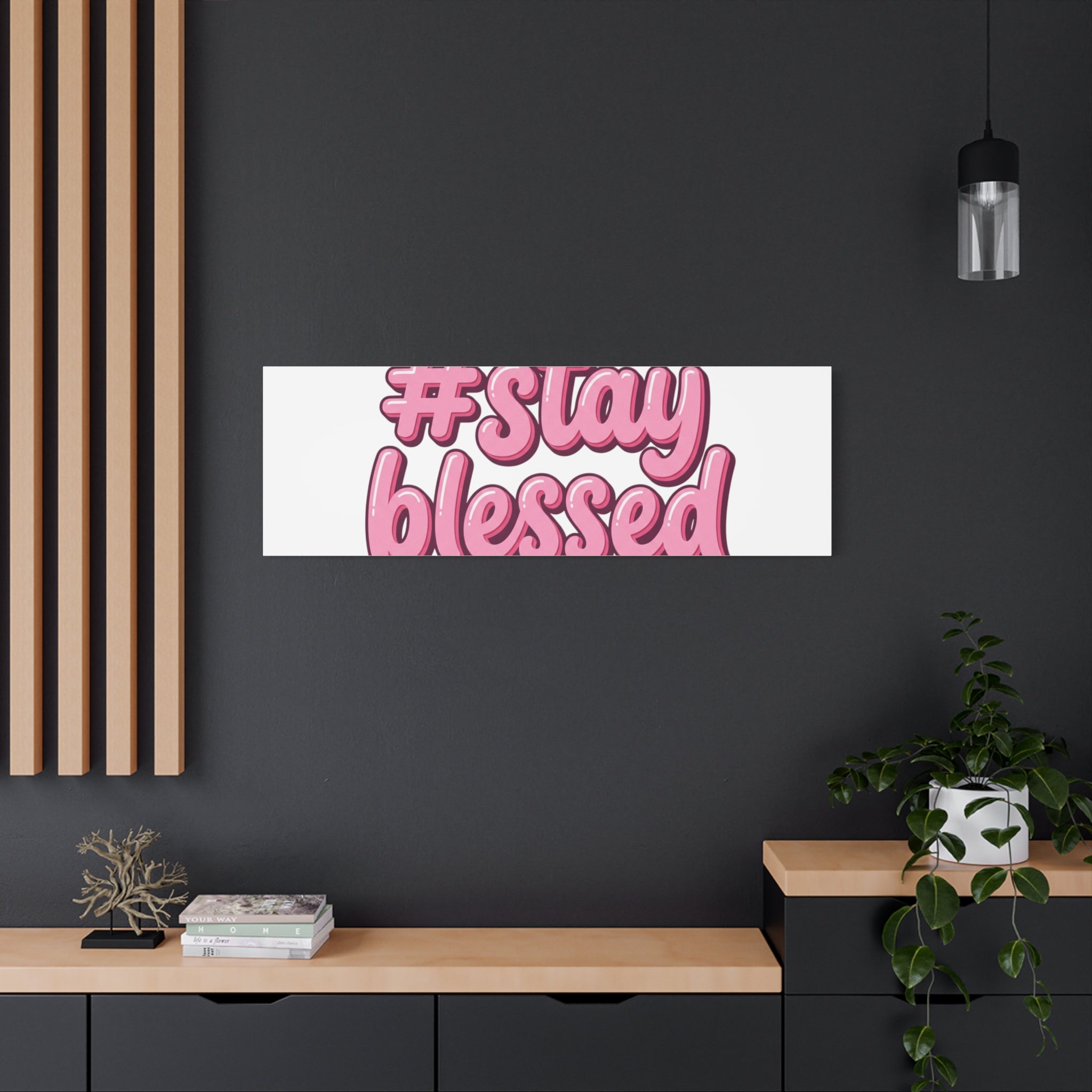 Stay Blessed Canvas, Christian Easter Scripture Wall Art | Pastel Faith Decor