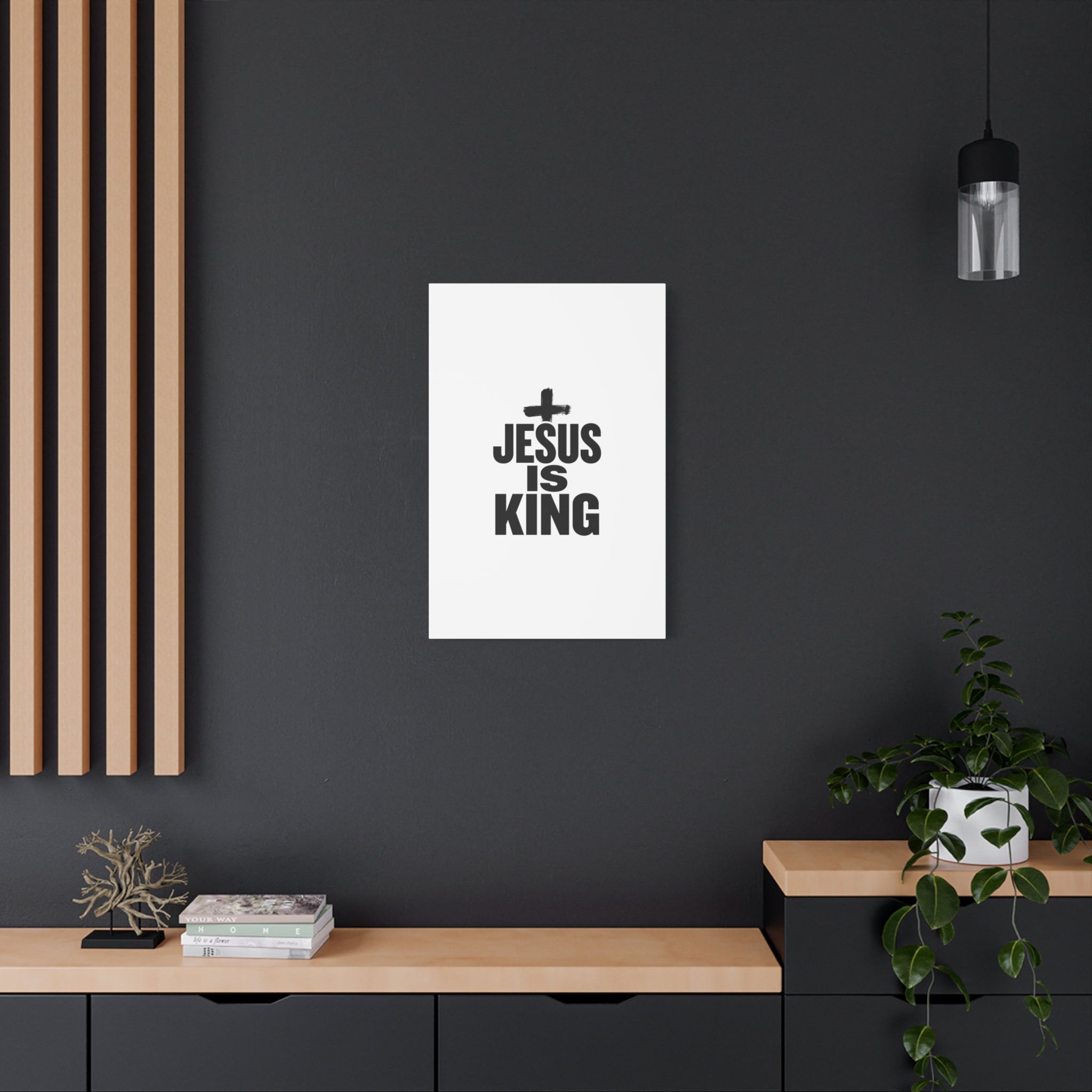 Jesus Is King Canvas | Christian Easter Wall Art, Faith Resurrection Decor