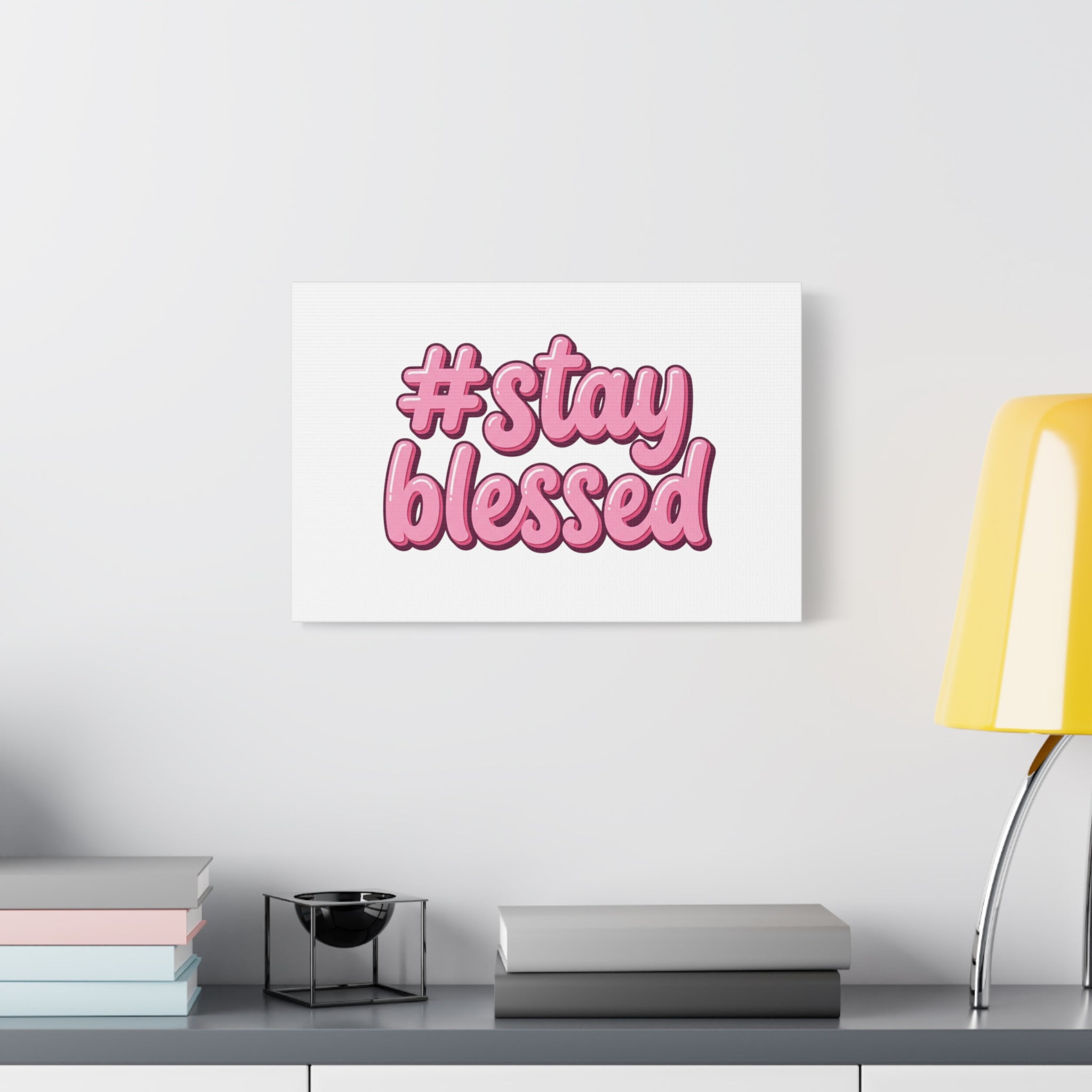 Stay Blessed Canvas, Christian Easter Scripture Wall Art | Pastel Faith Decor