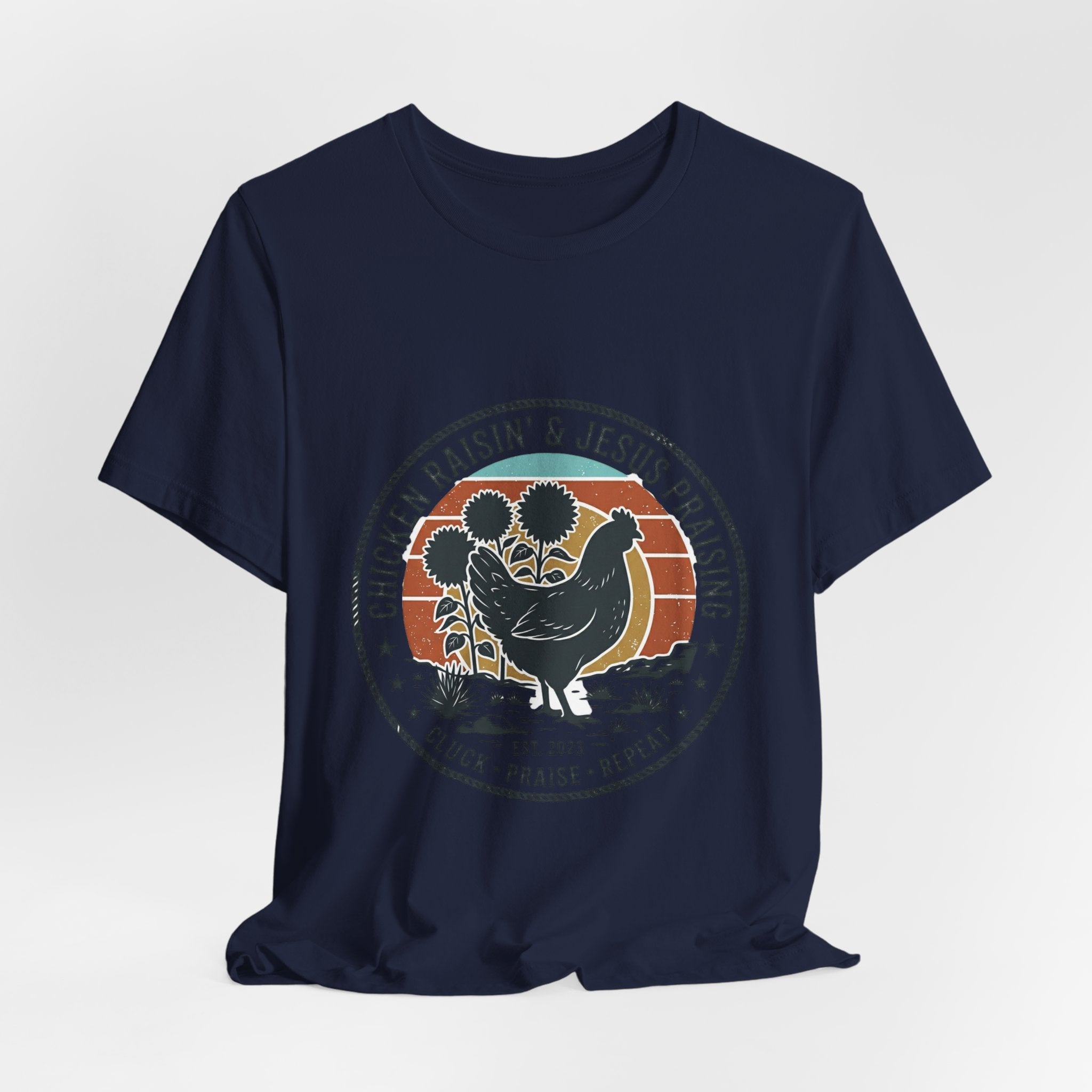 Chicken Raisin & Jesus Praisin Vintage Western T‑Shirt | Americana Cowboy Rodeo