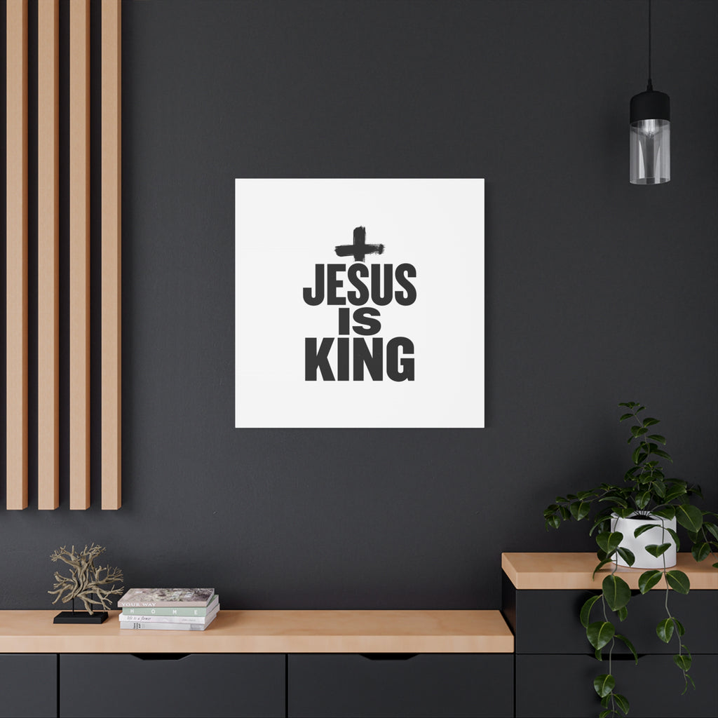 Jesus Is King Canvas | Christian Easter Wall Art, Faith Resurrection Decor