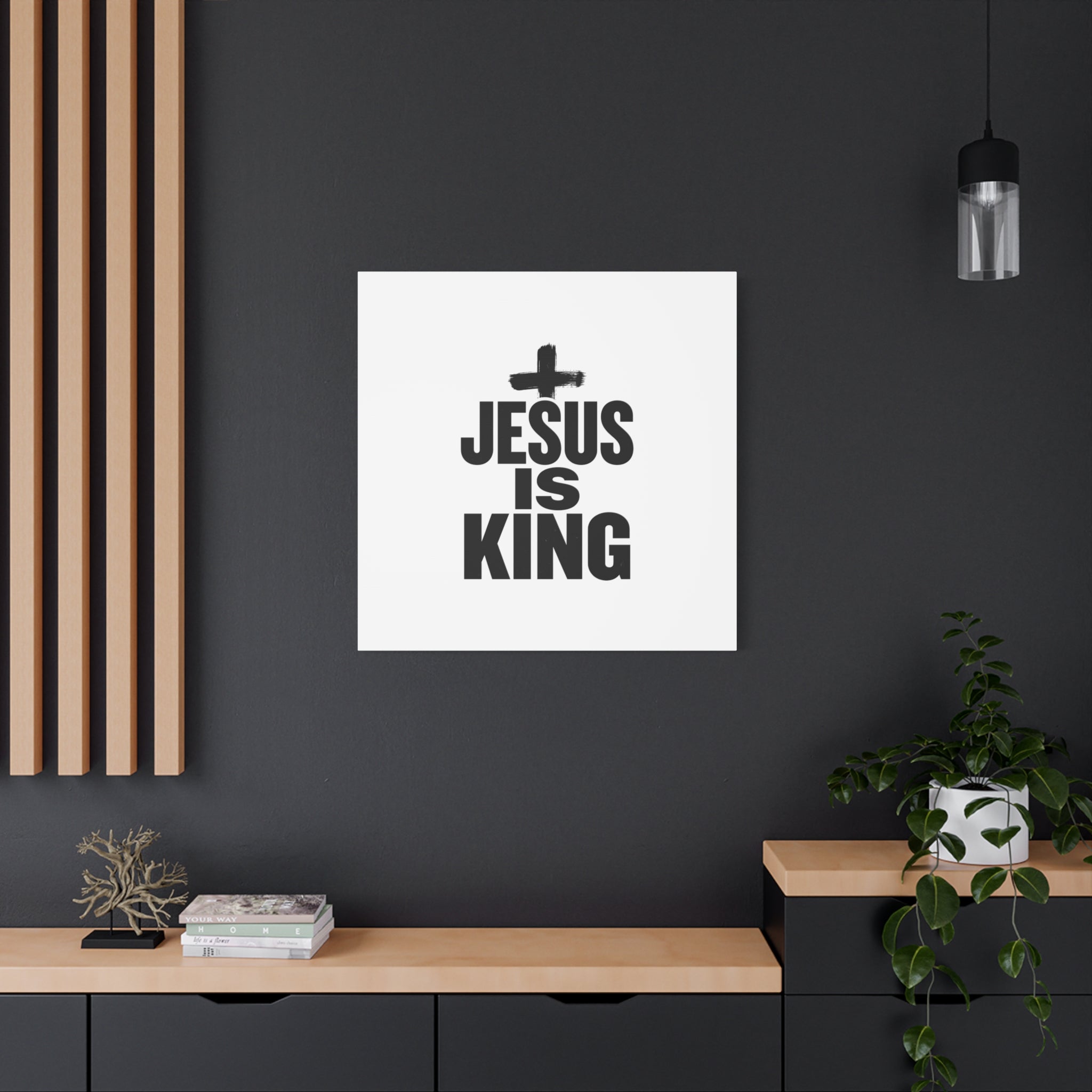 Jesus Is King Canvas | Christian Easter Wall Art, Faith Resurrection Decor