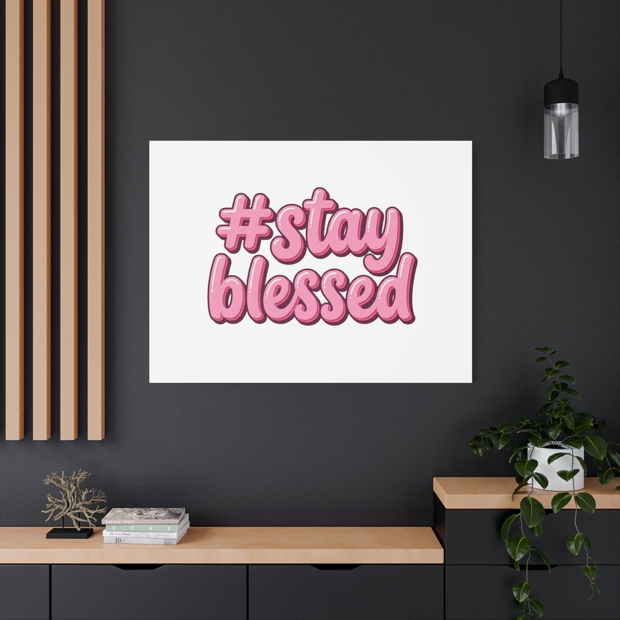 Stay Blessed Canvas, Christian Easter Scripture Wall Art | Pastel Faith Decor