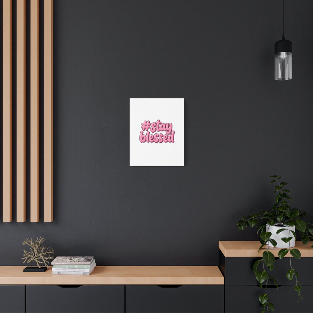 Stay Blessed Canvas, Christian Easter Scripture Wall Art | Pastel Faith Decor