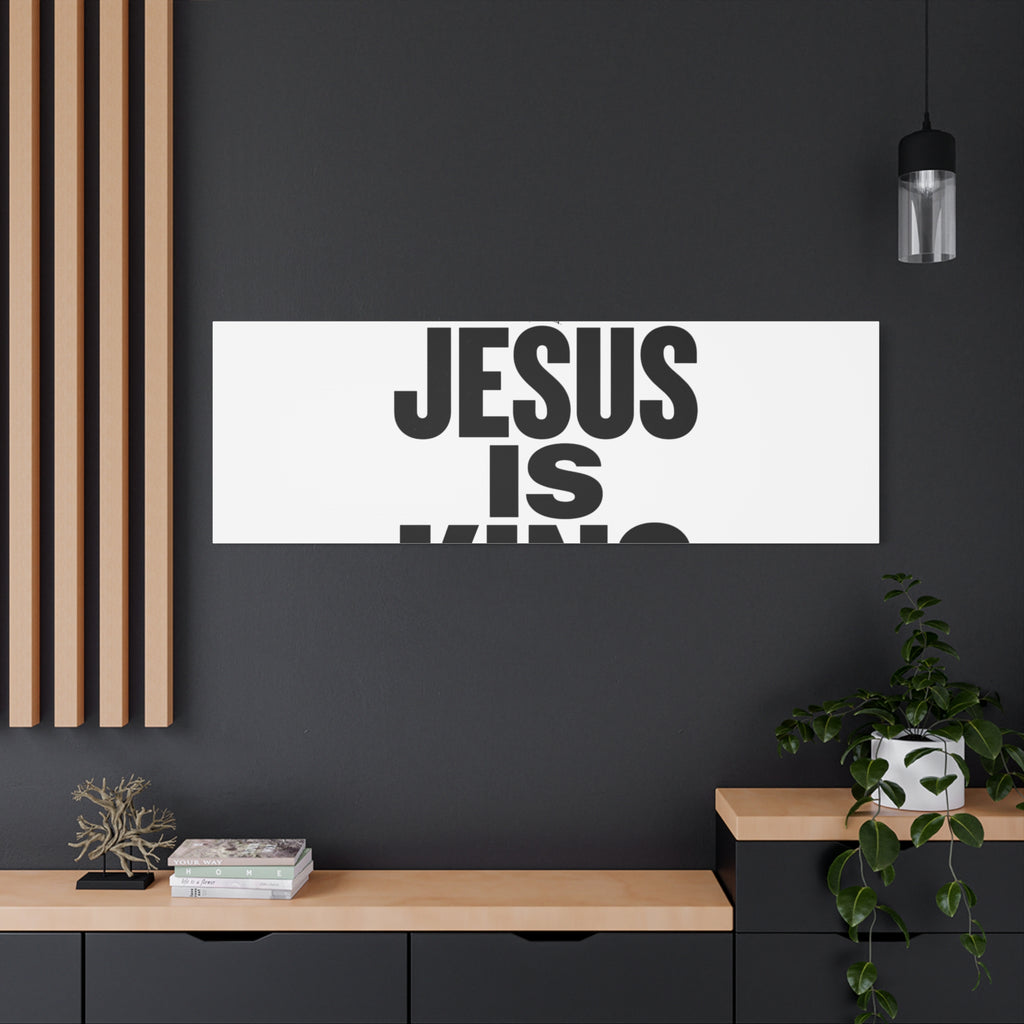 Jesus Is King Canvas | Christian Easter Wall Art, Faith Resurrection Decor