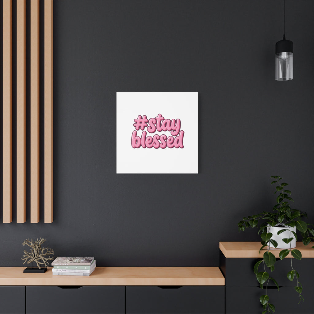 Stay Blessed Canvas, Christian Easter Scripture Wall Art | Pastel Faith Decor