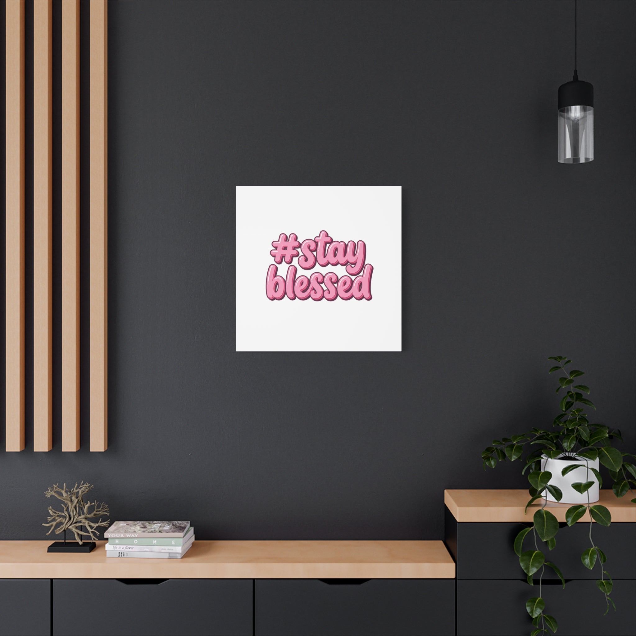 Stay Blessed Canvas, Christian Easter Scripture Wall Art | Pastel Faith Decor