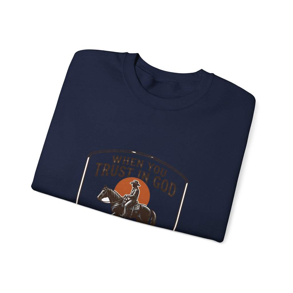 When You Trust in God Crewneck Sweatshirt | Western cowboy, Americana vintage