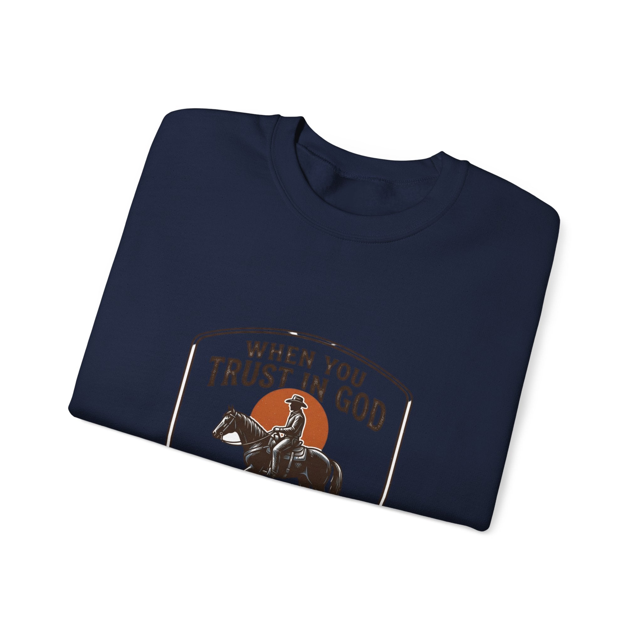 When You Trust in God Crewneck Sweatshirt | Western cowboy, Americana vintage