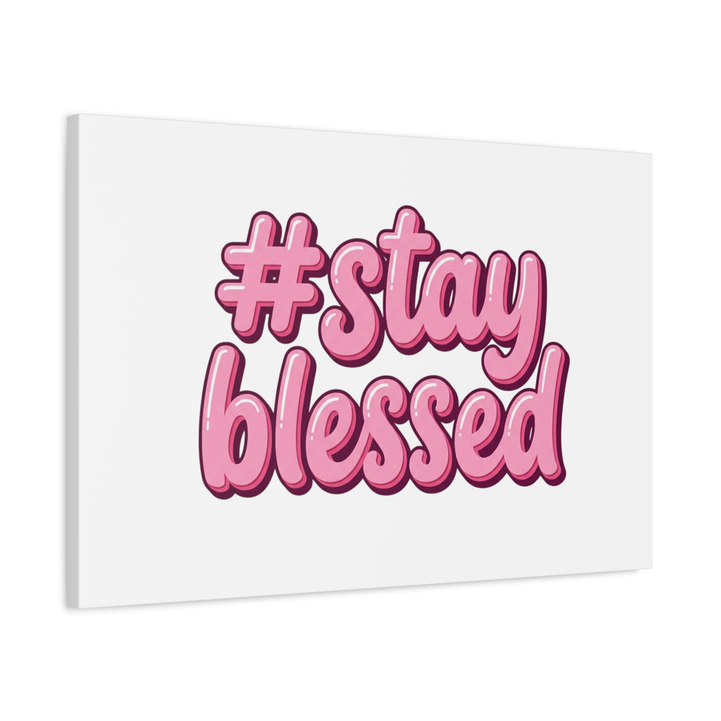 Stay Blessed Canvas, Christian Easter Scripture Wall Art | Pastel Faith Decor