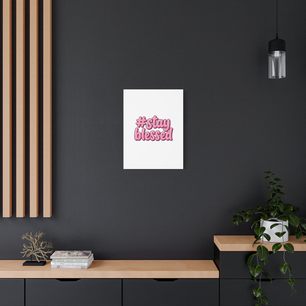 Stay Blessed Canvas, Christian Easter Scripture Wall Art | Pastel Faith Decor