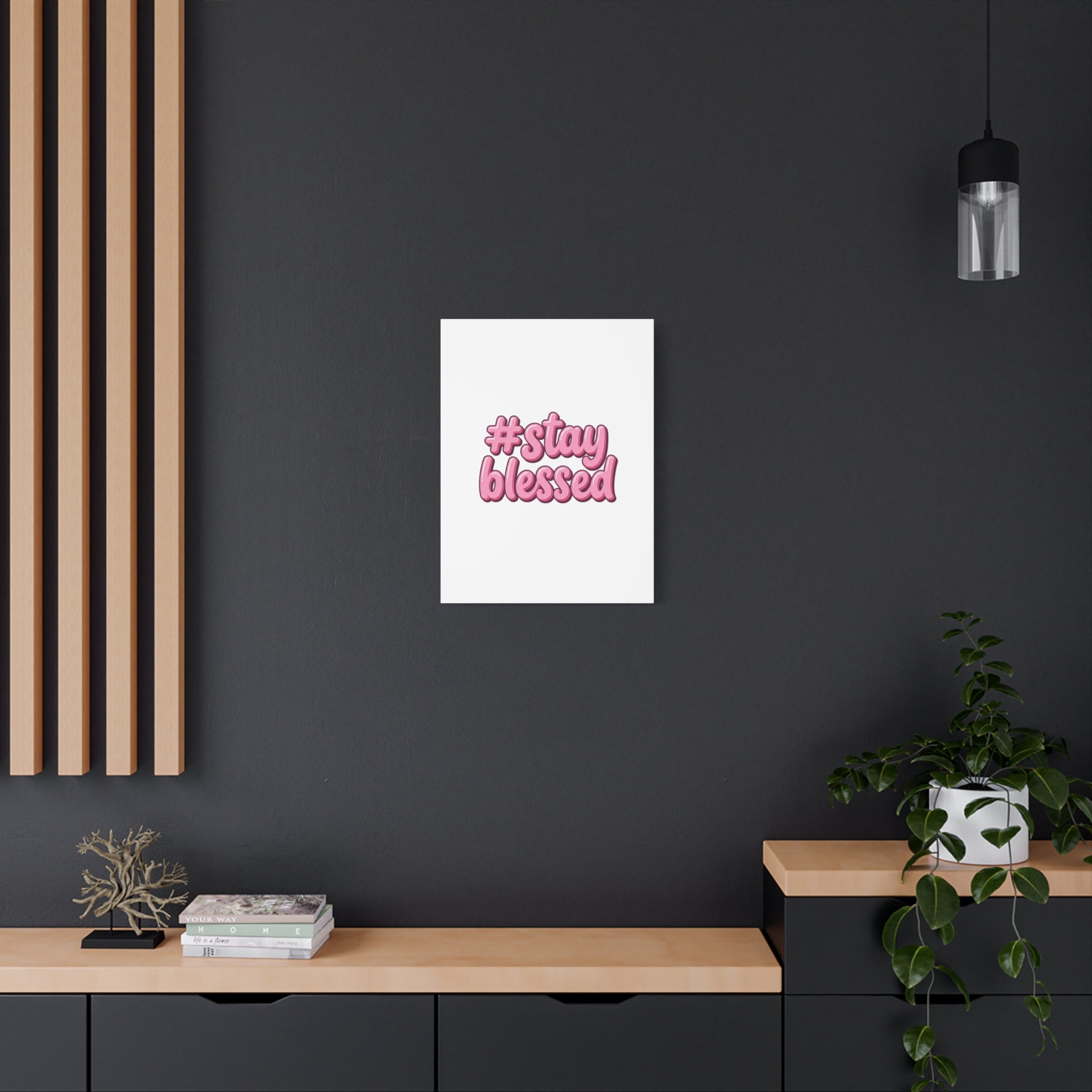 Stay Blessed Canvas, Christian Easter Scripture Wall Art | Pastel Faith Decor