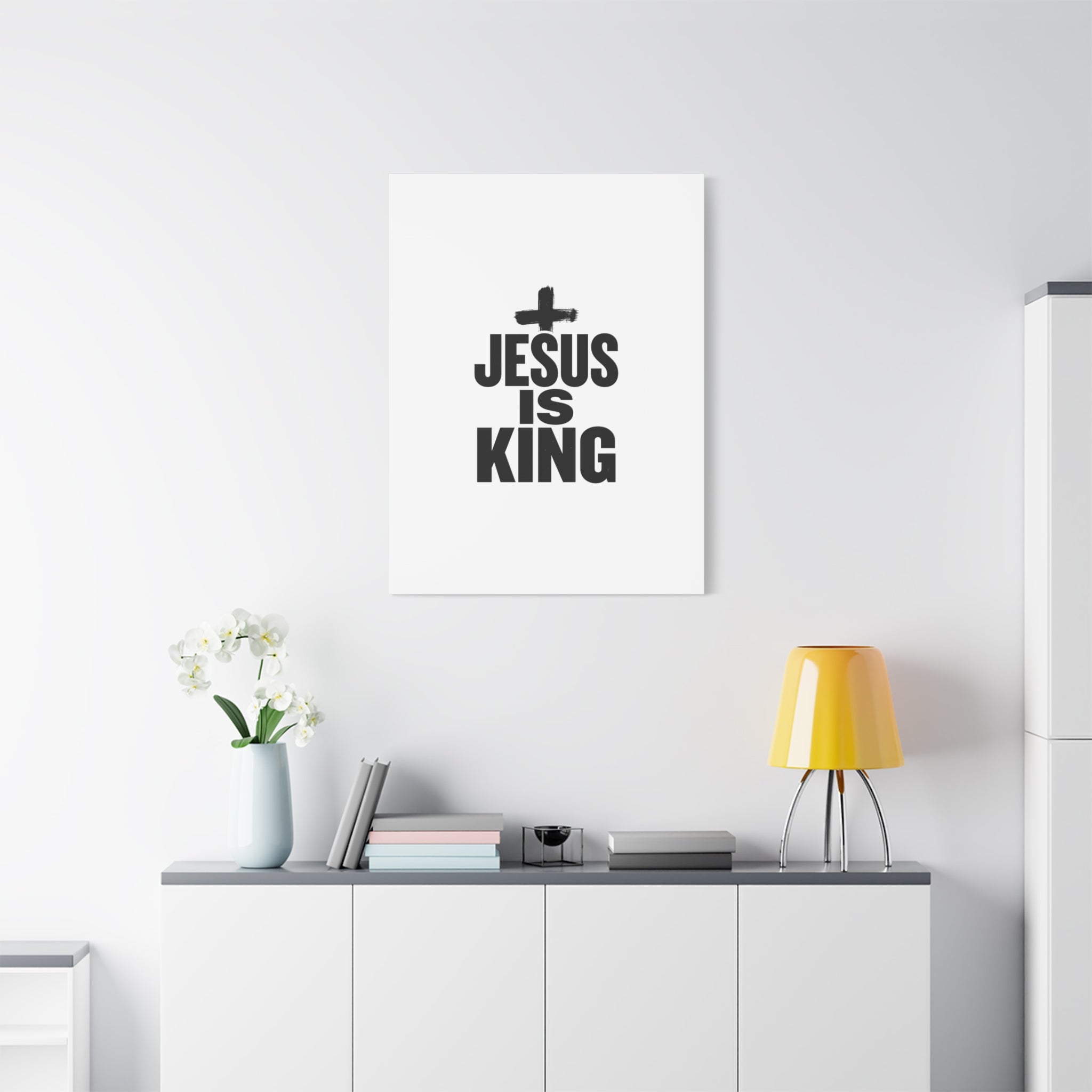Jesus Is King Canvas | Christian Easter Wall Art, Faith Resurrection Decor