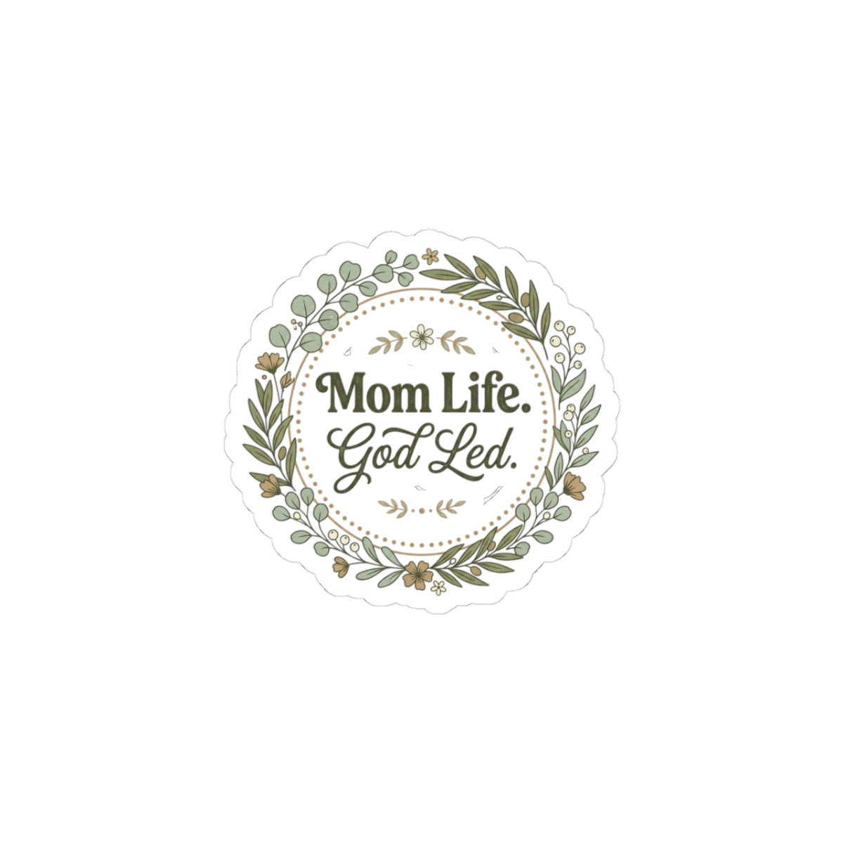 Mom Life God Led Sticker | Mother’s Day Minimal Typographic, Faith Mom