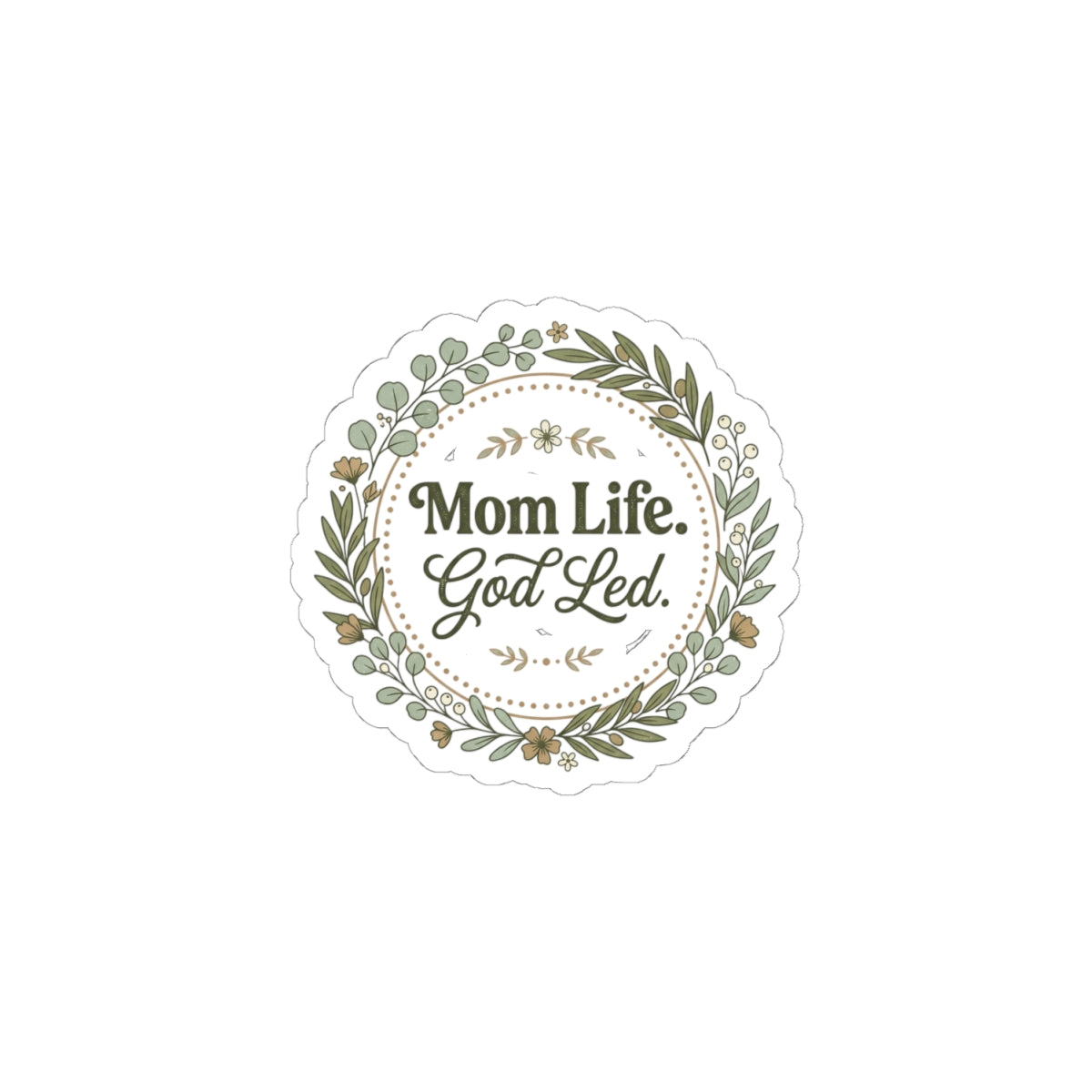 Mom Life God Led Sticker | Mother’s Day Minimal Typographic, Faith Mom