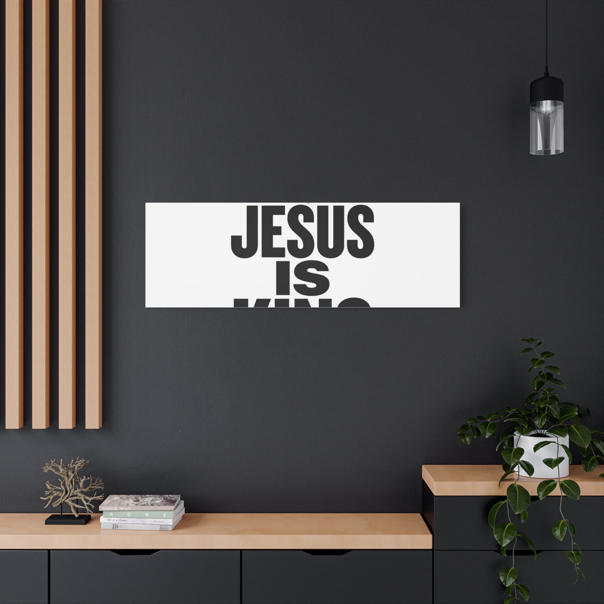 Jesus Is King Canvas | Christian Easter Wall Art, Faith Resurrection Decor