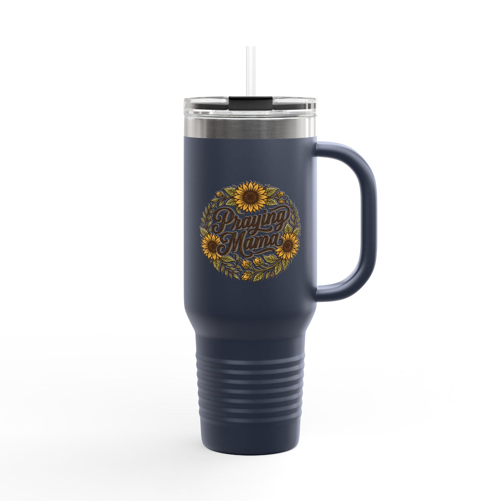 Praying Mama 40oz Insulated Travel Mug with Sunflower Design