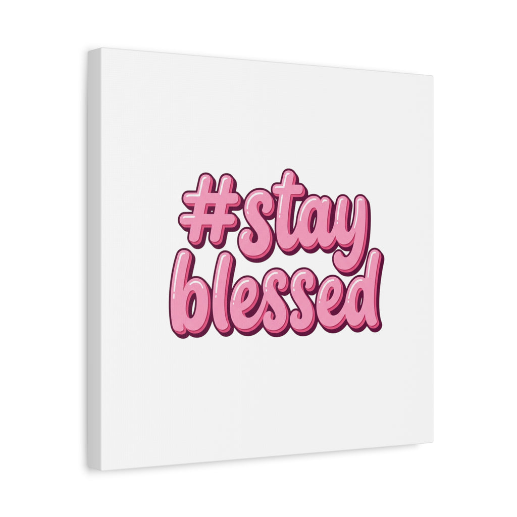 Stay Blessed Canvas, Christian Easter Scripture Wall Art | Pastel Faith Decor