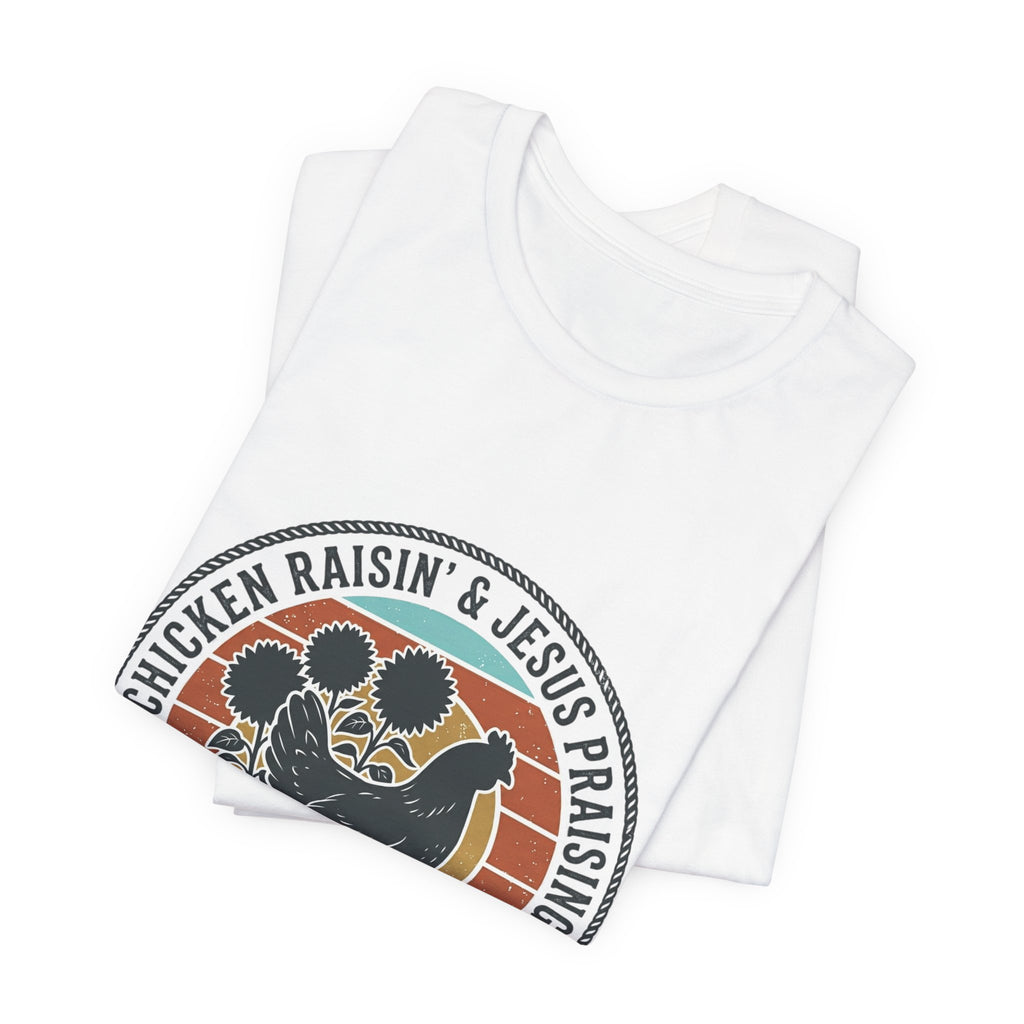 Chicken Raisin & Jesus Praisin Vintage Western T‑Shirt | Americana Cowboy Rodeo