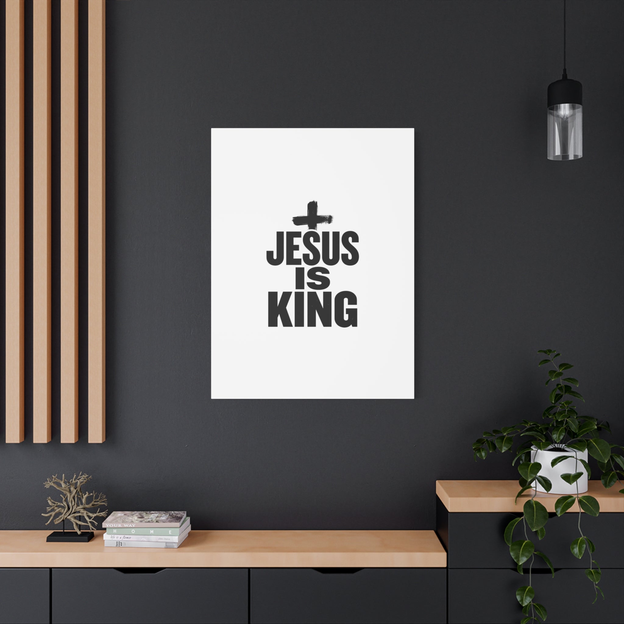 Jesus Is King Canvas | Christian Easter Wall Art, Faith Resurrection Decor