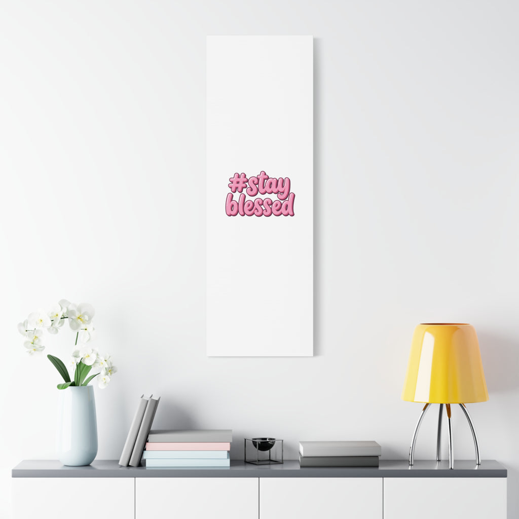 Stay Blessed Canvas, Christian Easter Scripture Wall Art | Pastel Faith Decor
