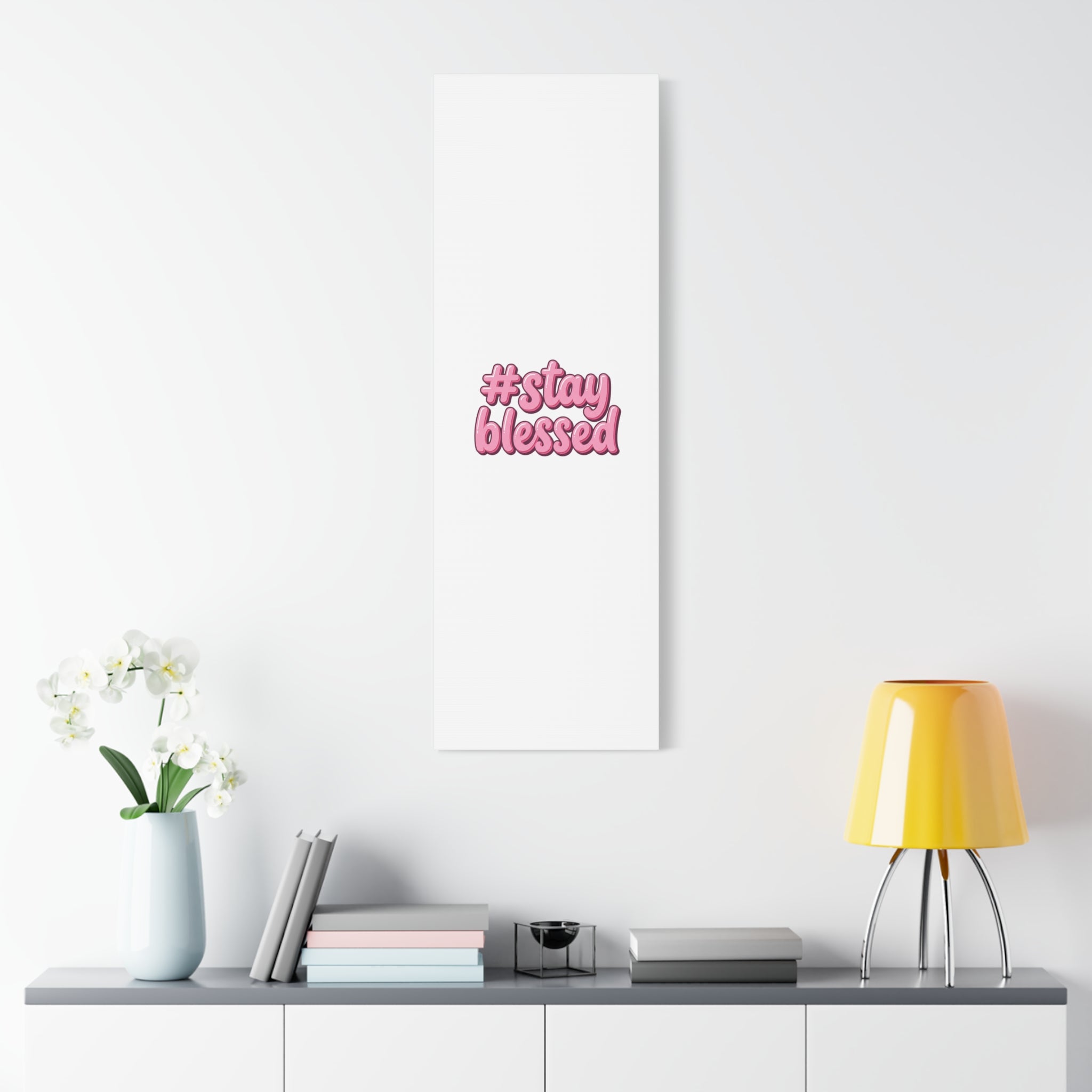 Stay Blessed Canvas, Christian Easter Scripture Wall Art | Pastel Faith Decor