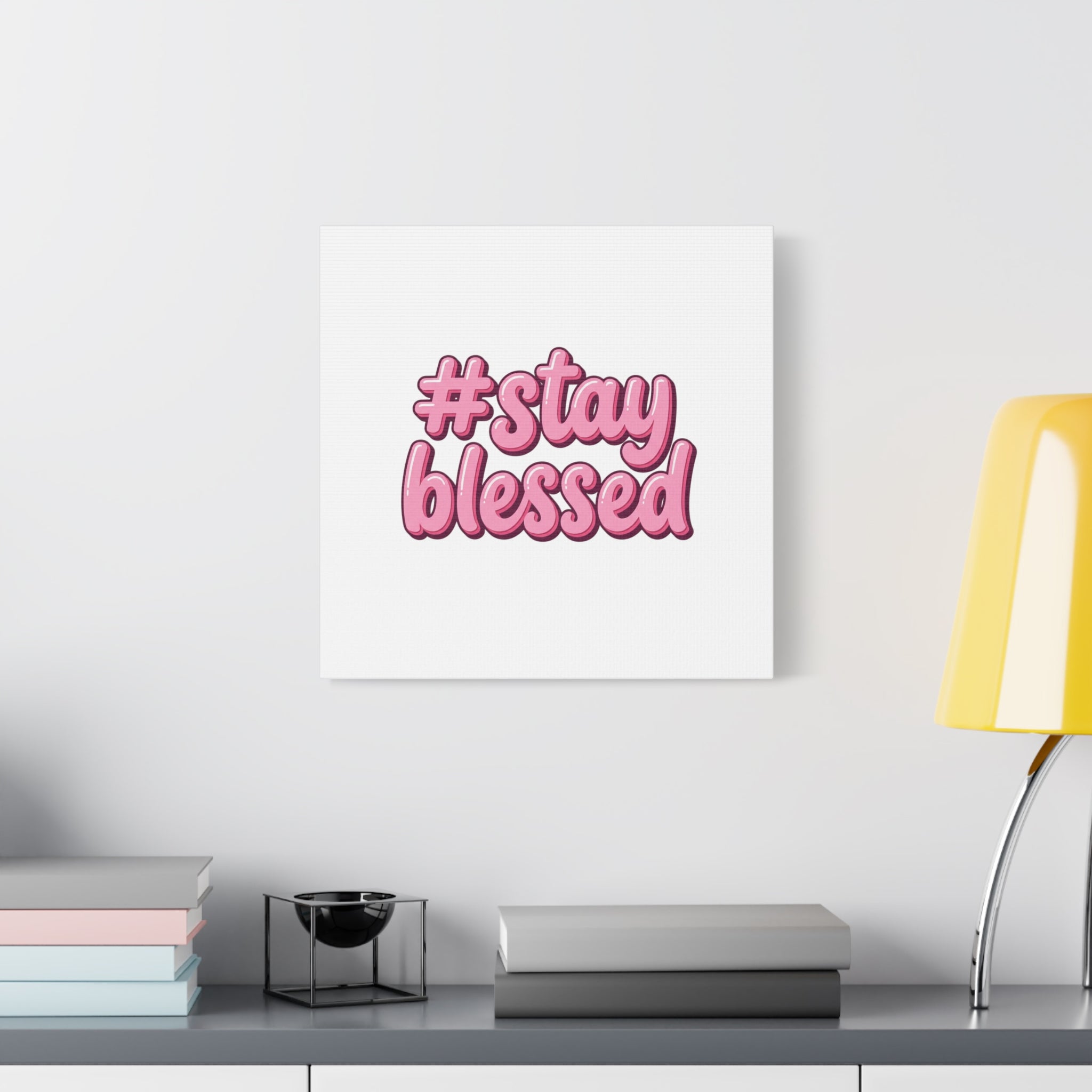 Stay Blessed Canvas, Christian Easter Scripture Wall Art | Pastel Faith Decor