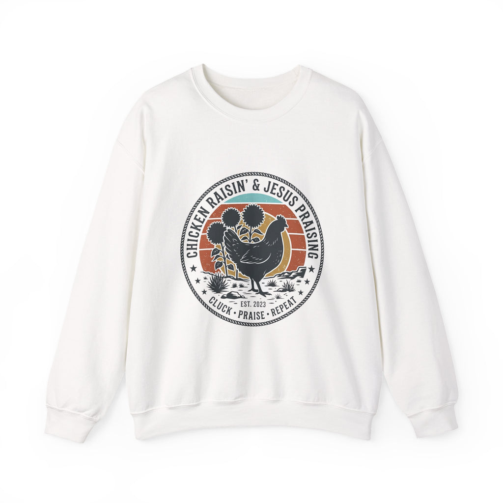 Chicken Raisin & Jesus Praisin Crewneck Sweatshirt | Western Americana, Vintage Rodeo