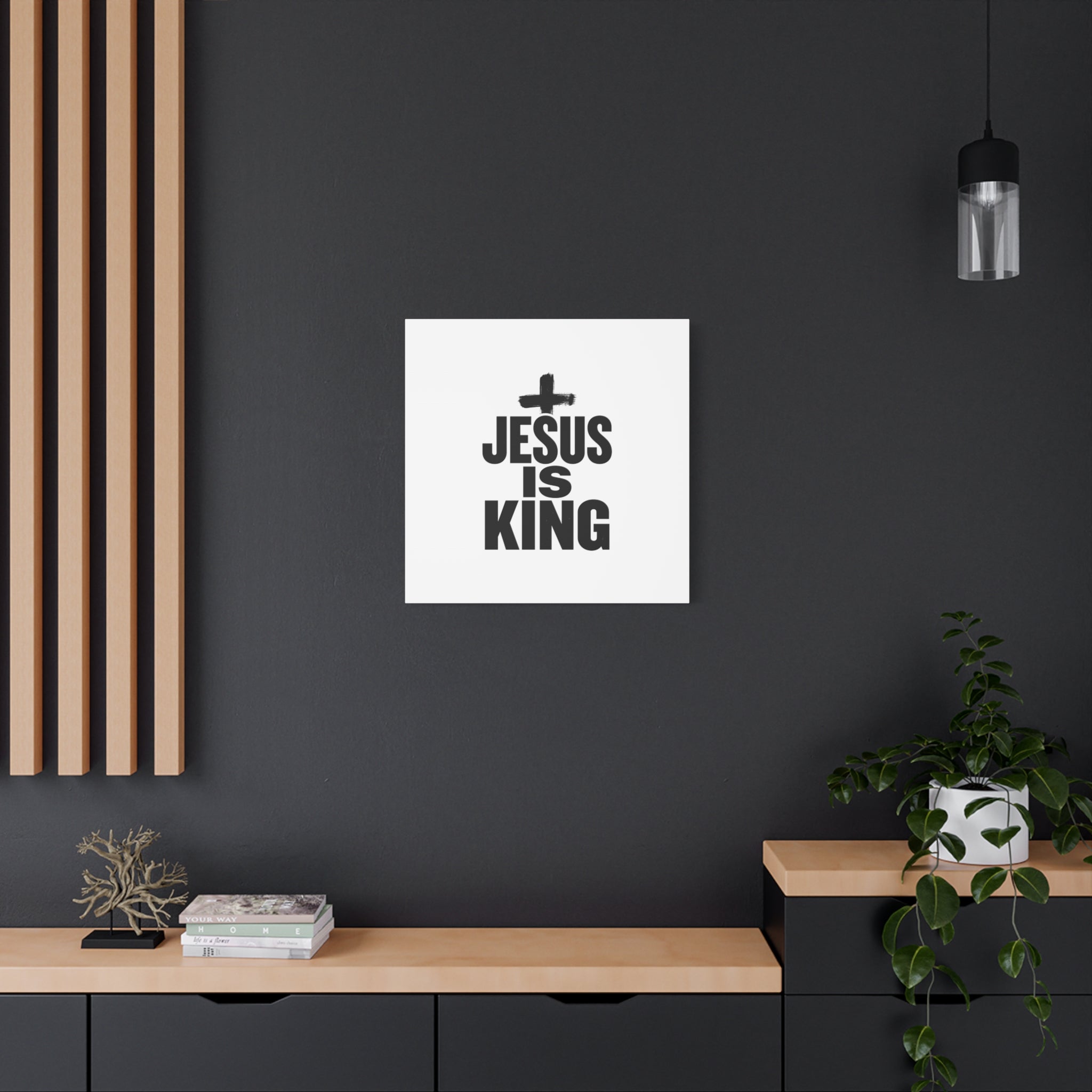 Jesus Is King Canvas | Christian Easter Wall Art, Faith Resurrection Decor