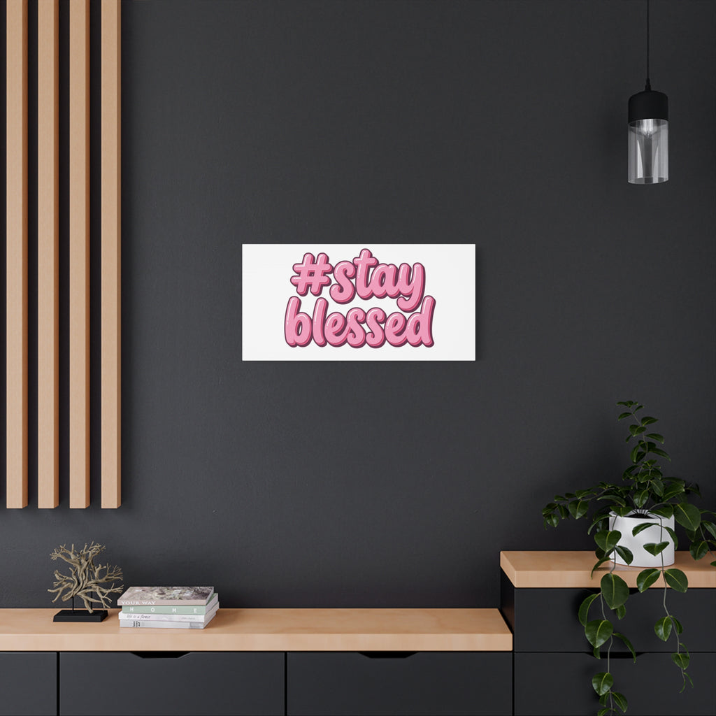 Stay Blessed Canvas, Christian Easter Scripture Wall Art | Pastel Faith Decor
