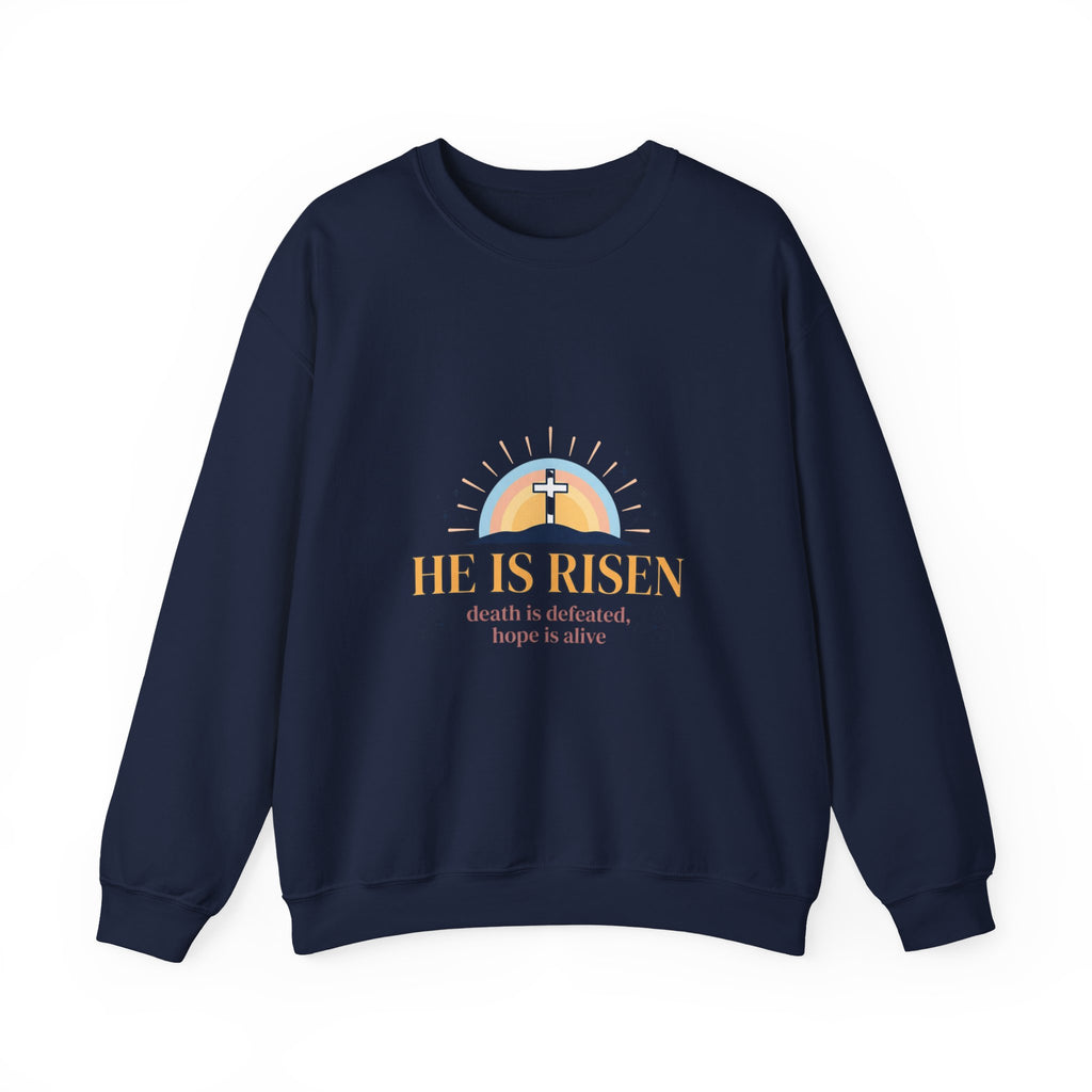 He Is Risen Crewneck Sweatshirt | Christian Easter, Resurrection Sweatshirt