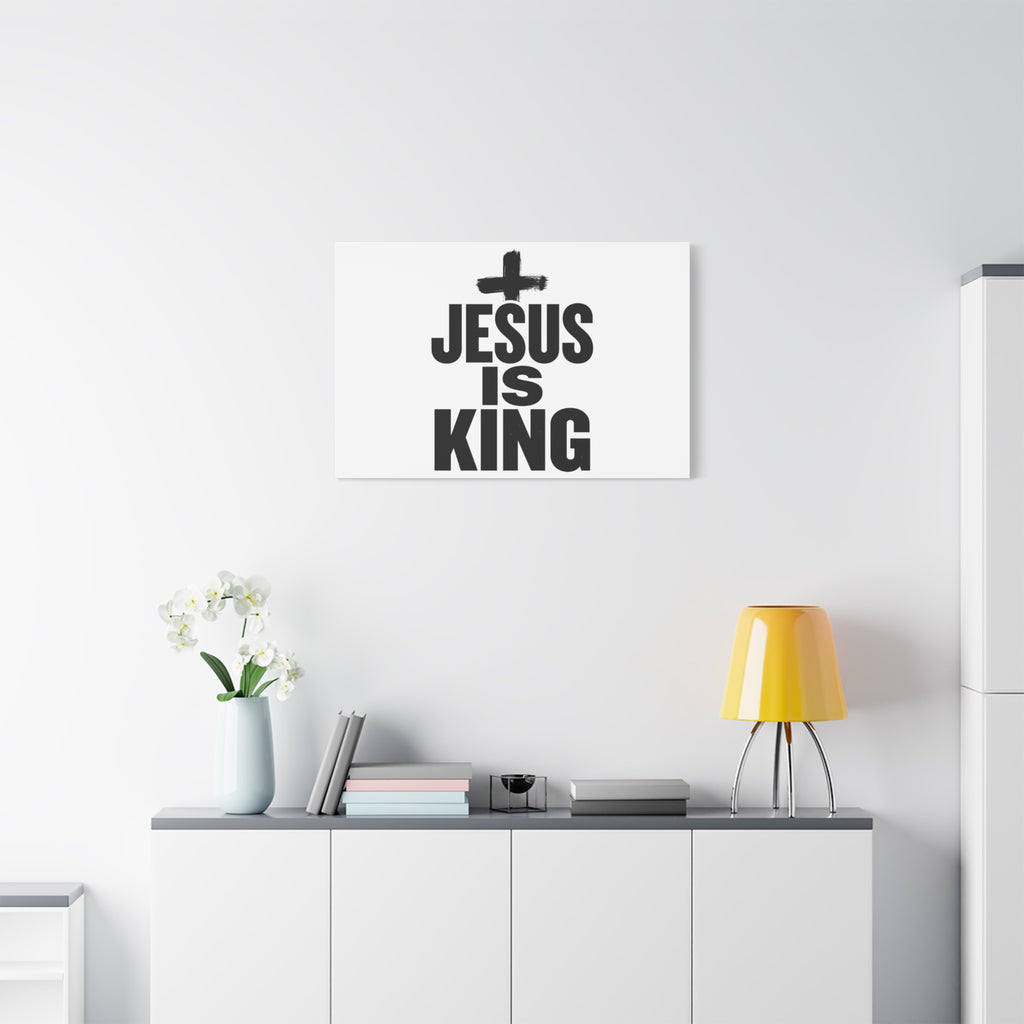 Jesus Is King Canvas | Christian Easter Wall Art, Faith Resurrection Decor