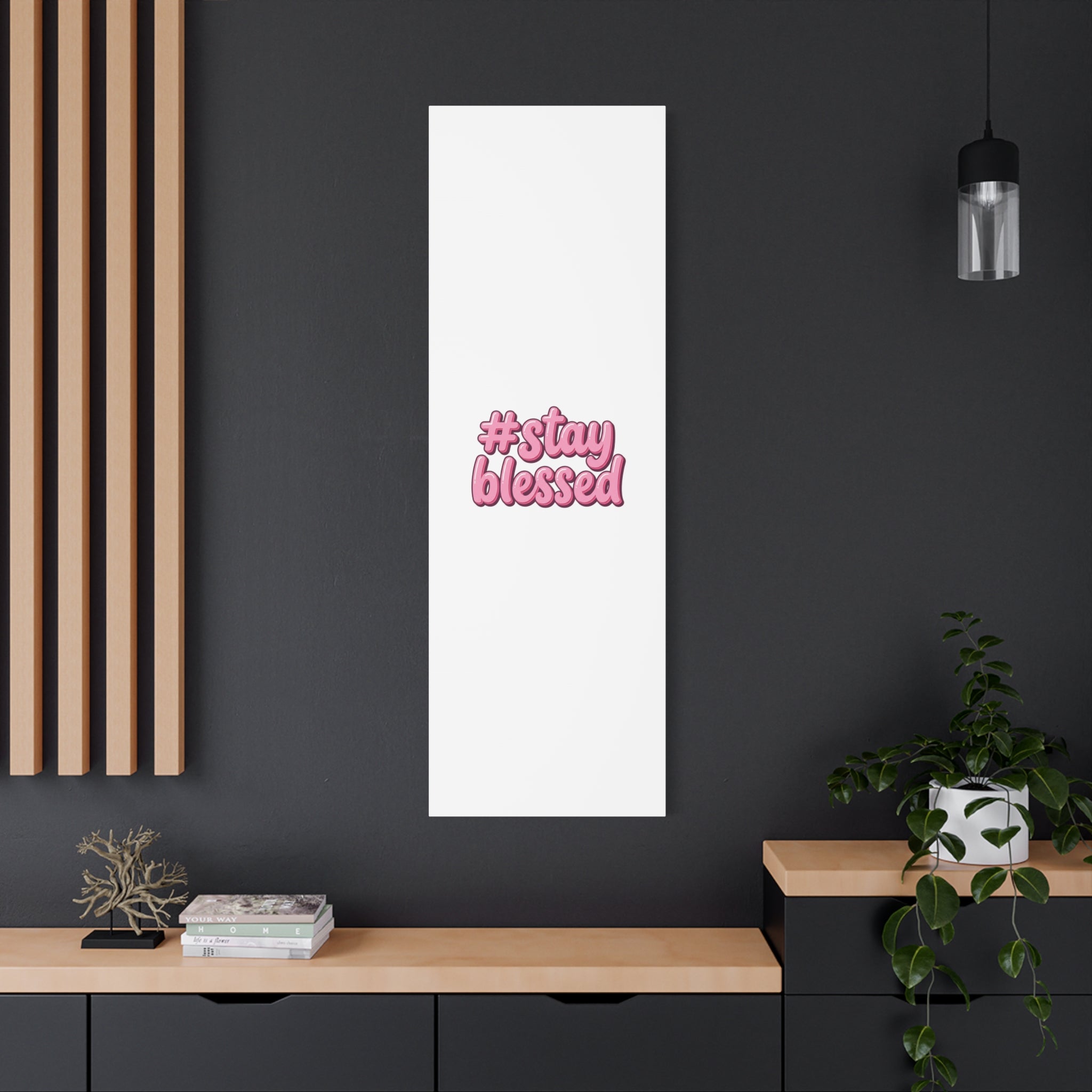 Stay Blessed Canvas, Christian Easter Scripture Wall Art | Pastel Faith Decor