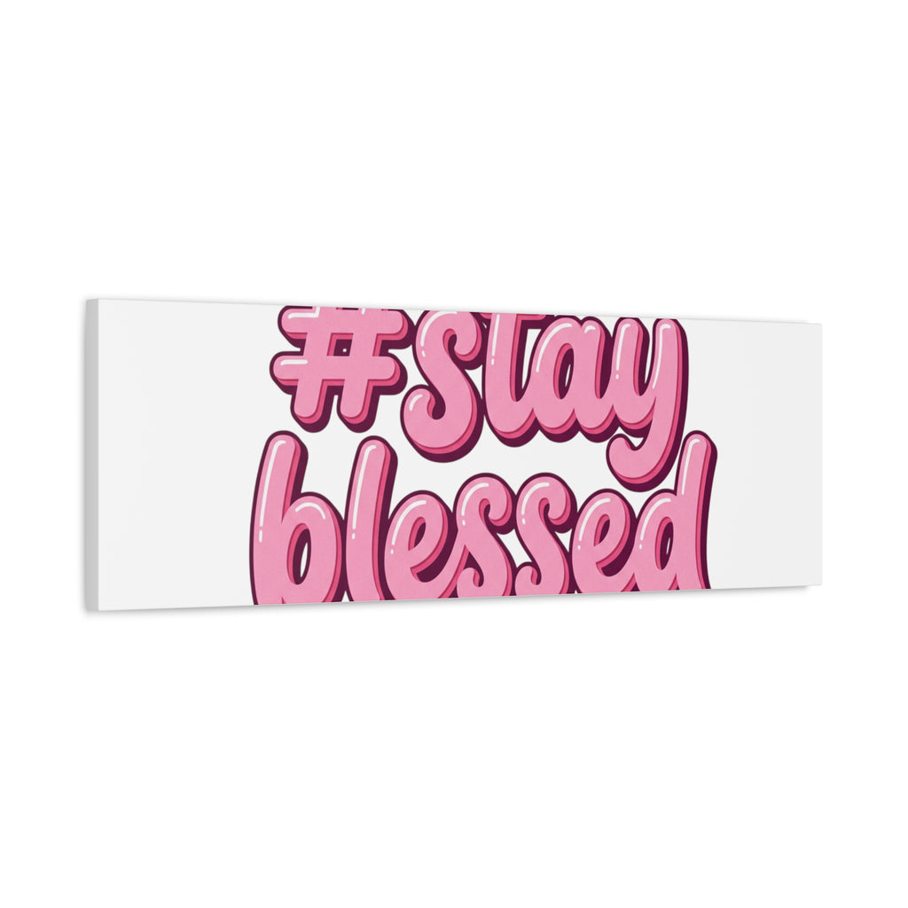 Stay Blessed Canvas, Christian Easter Scripture Wall Art | Pastel Faith Decor