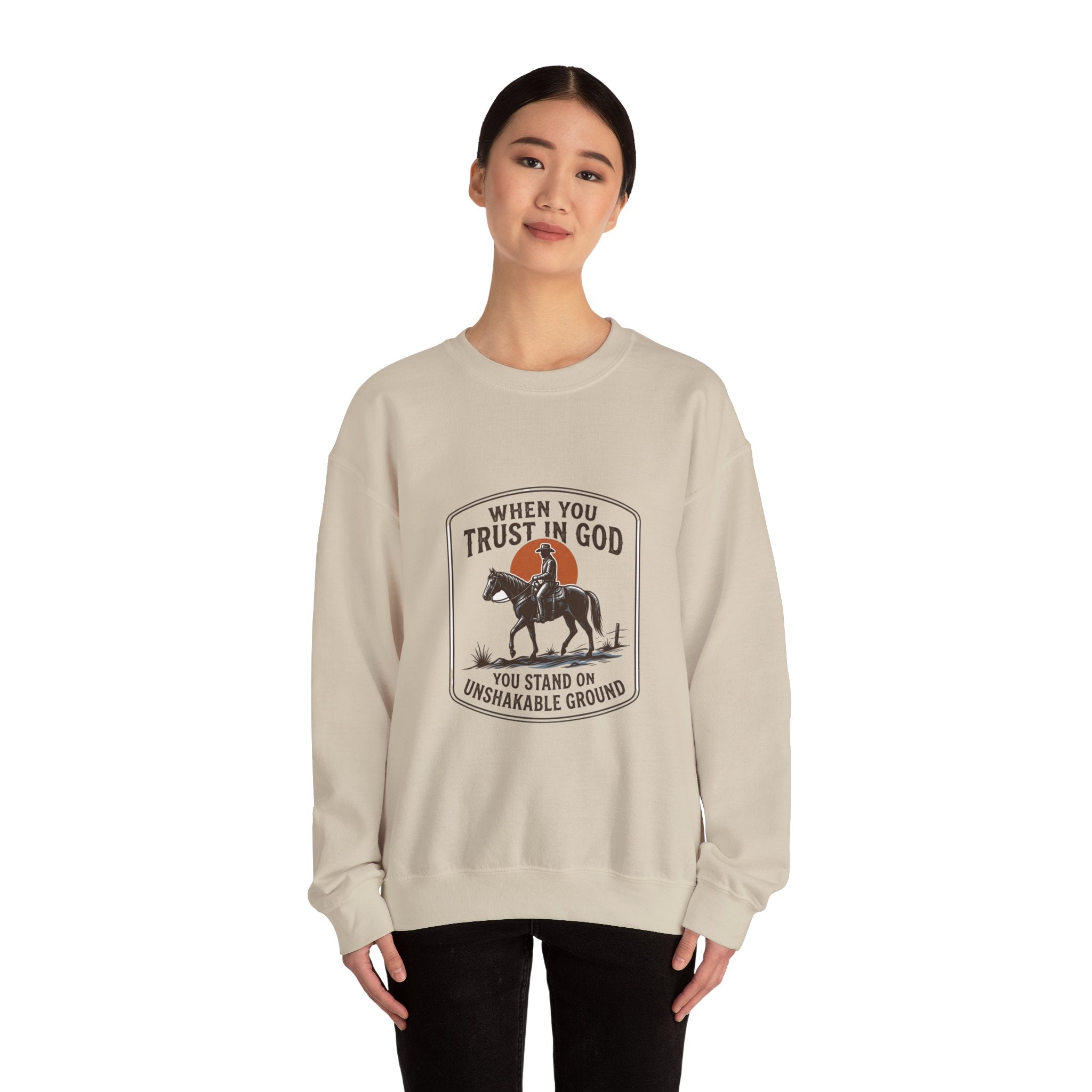 When You Trust in God Crewneck Sweatshirt | Western cowboy, Americana vintage