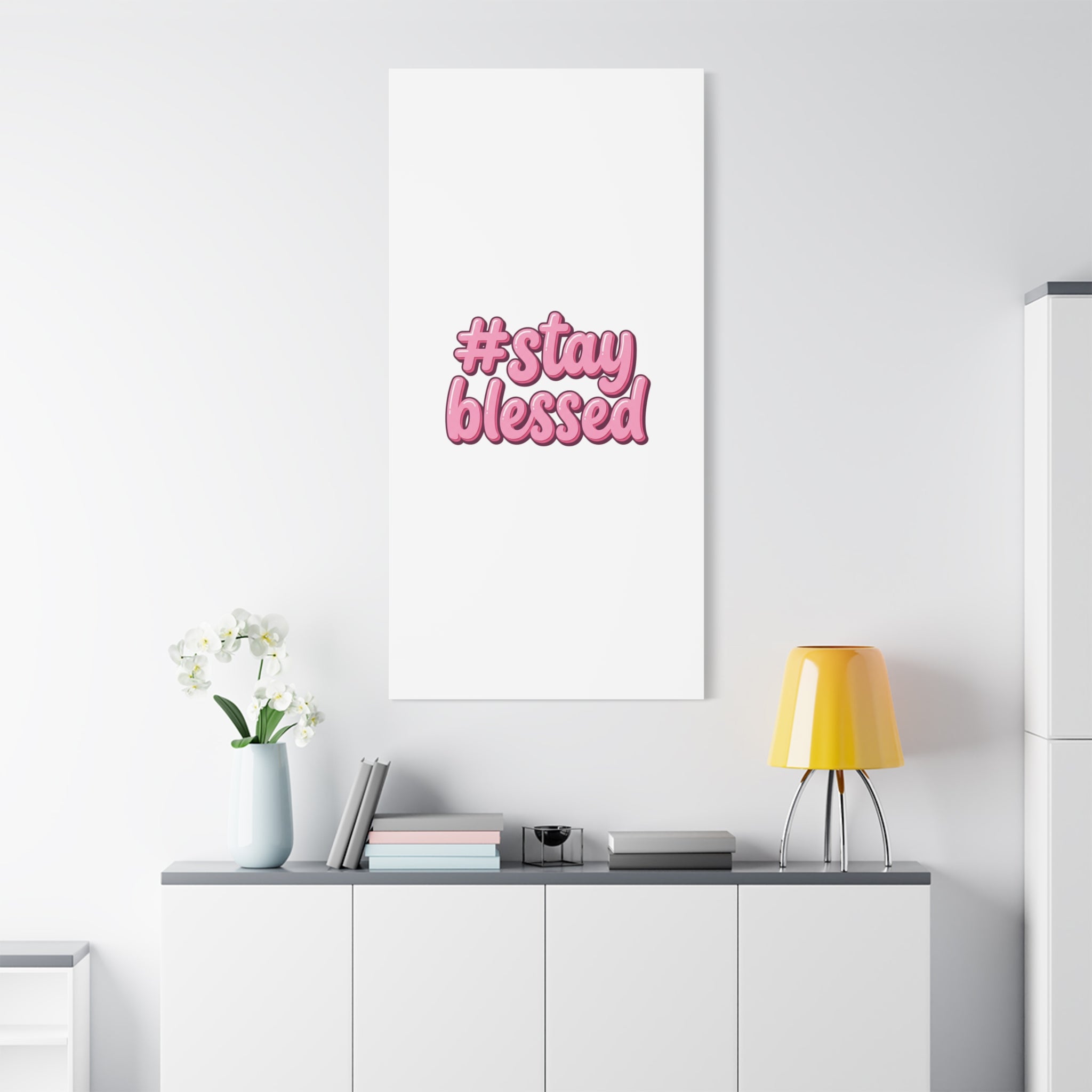 Stay Blessed Canvas, Christian Easter Scripture Wall Art | Pastel Faith Decor
