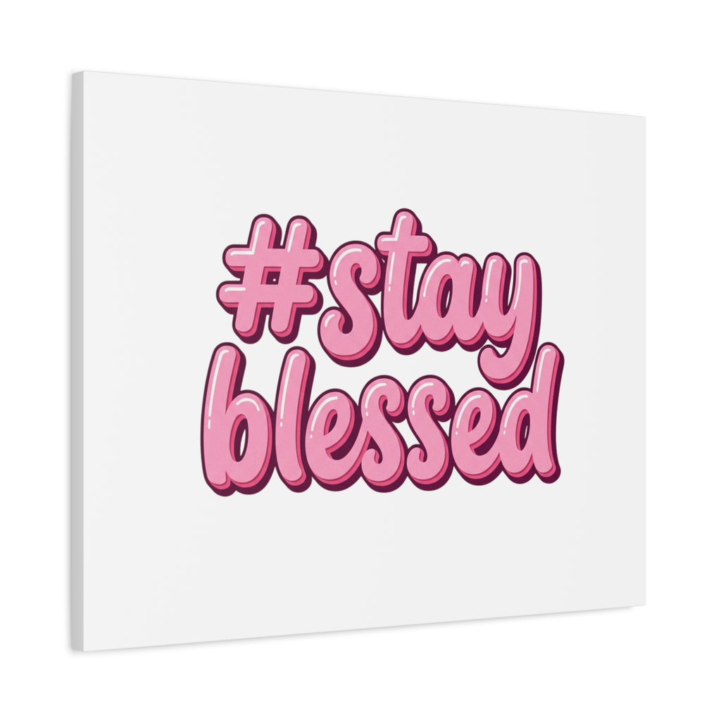 Stay Blessed Canvas, Christian Easter Scripture Wall Art | Pastel Faith Decor