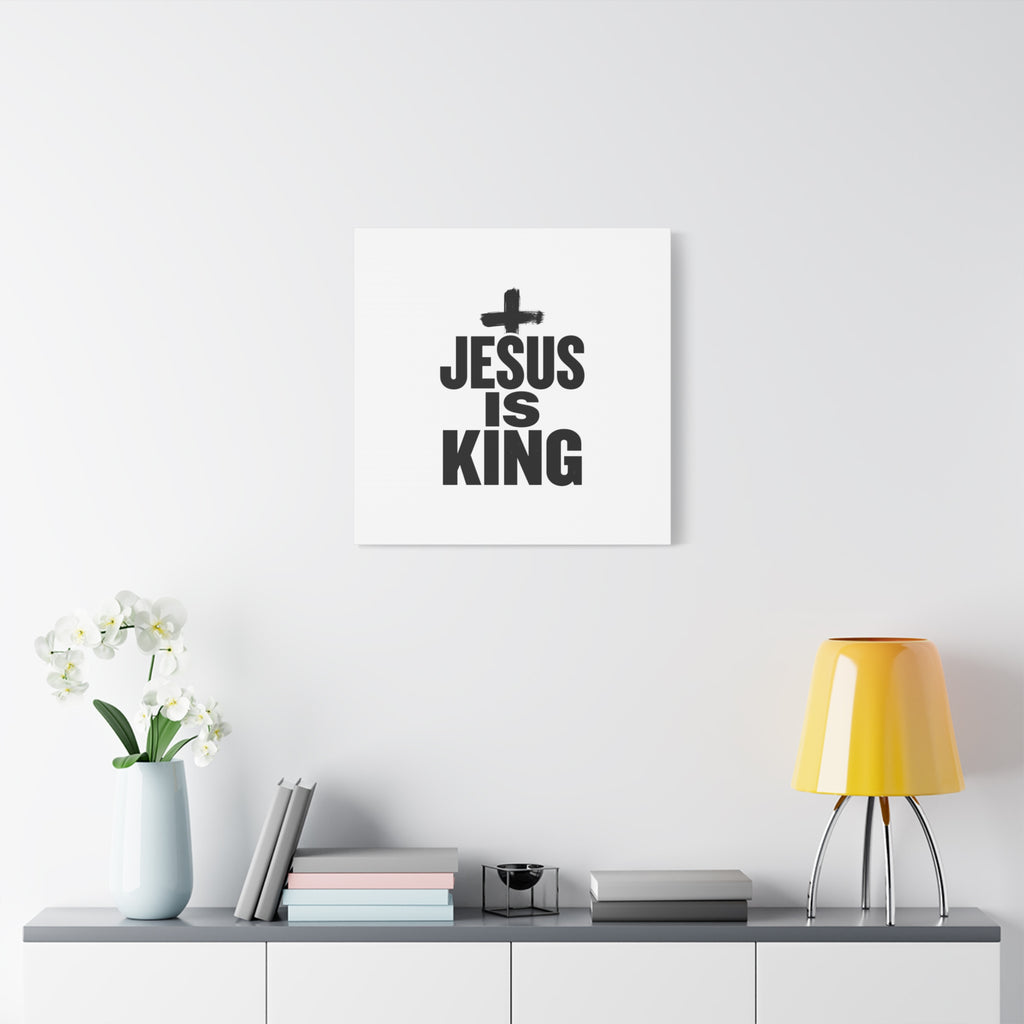 Jesus Is King Canvas | Christian Easter Wall Art, Faith Resurrection Decor