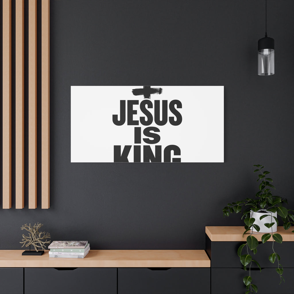 Jesus Is King Canvas | Christian Easter Wall Art, Faith Resurrection Decor