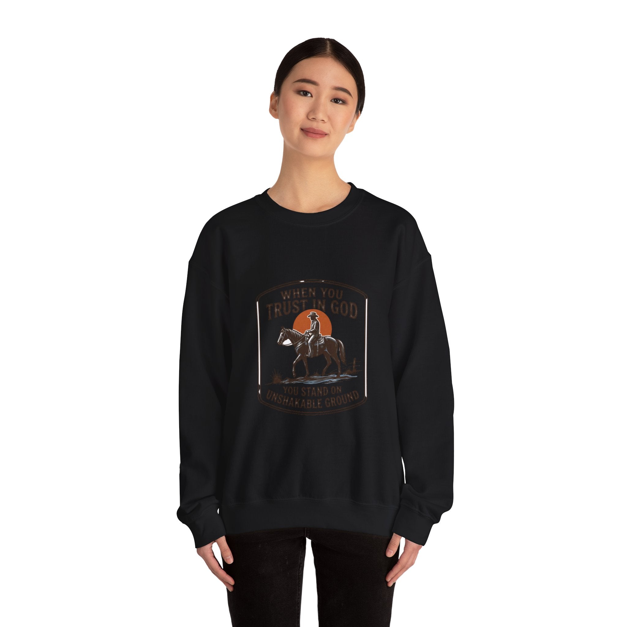 When You Trust in God Crewneck Sweatshirt | Western cowboy, Americana vintage