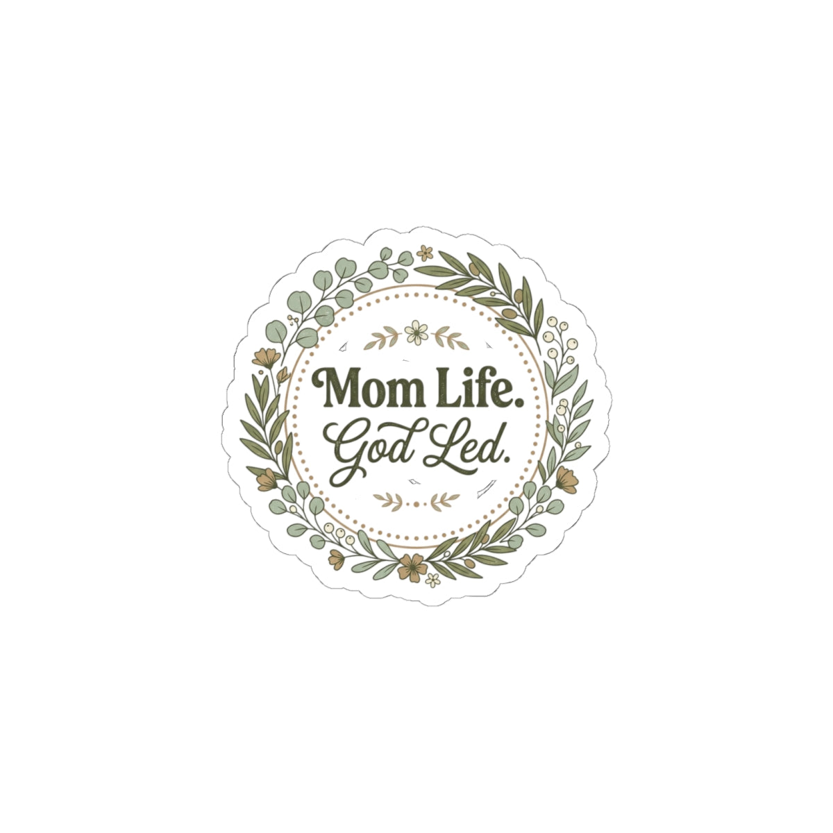 Mom Life God Led Sticker | Mother’s Day Minimal Typographic, Faith Mom