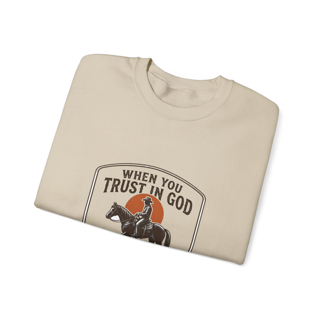 When You Trust in God Crewneck Sweatshirt | Western cowboy, Americana vintage