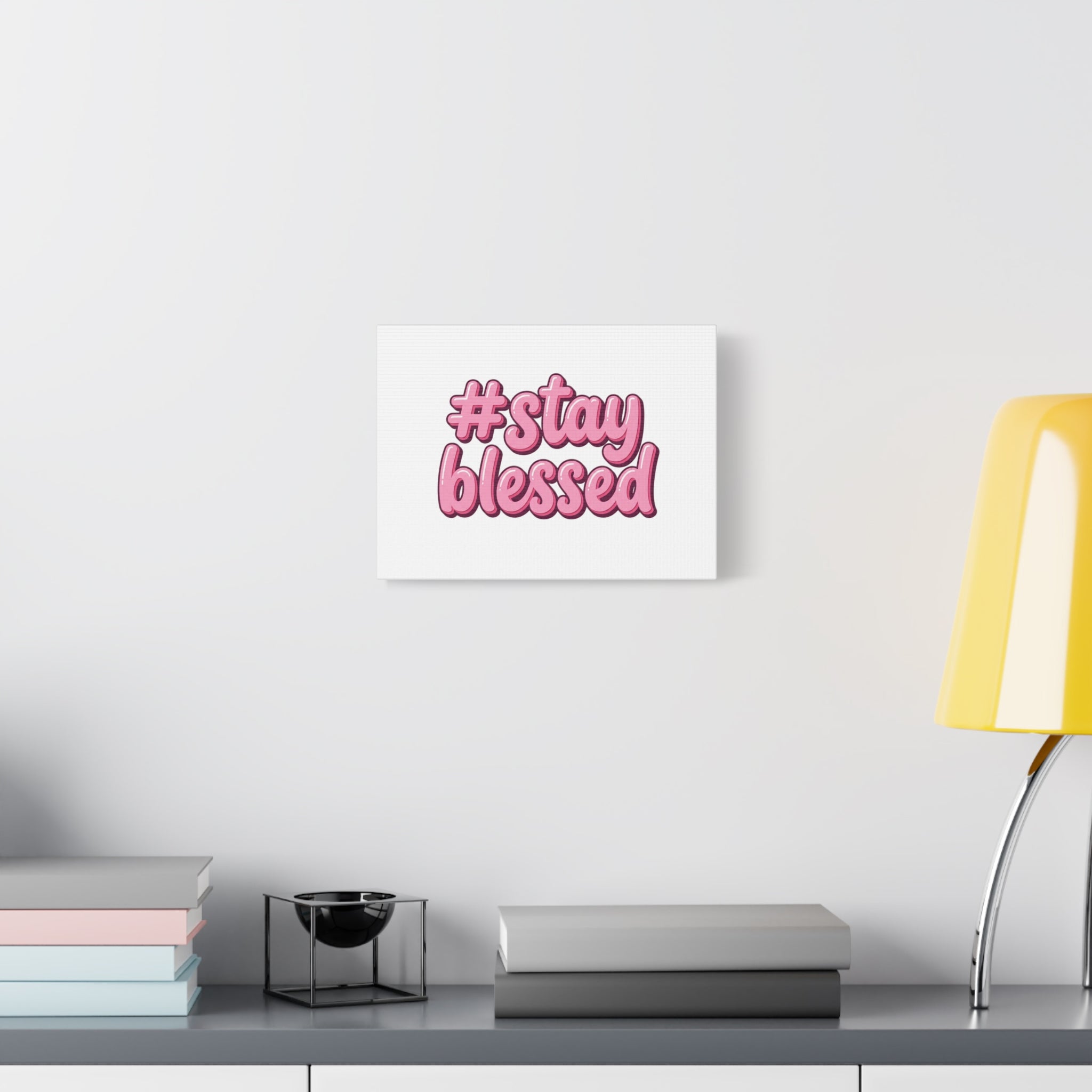 Stay Blessed Canvas, Christian Easter Scripture Wall Art | Pastel Faith Decor