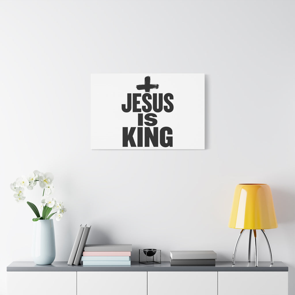 Jesus Is King Canvas | Christian Easter Wall Art, Faith Resurrection Decor