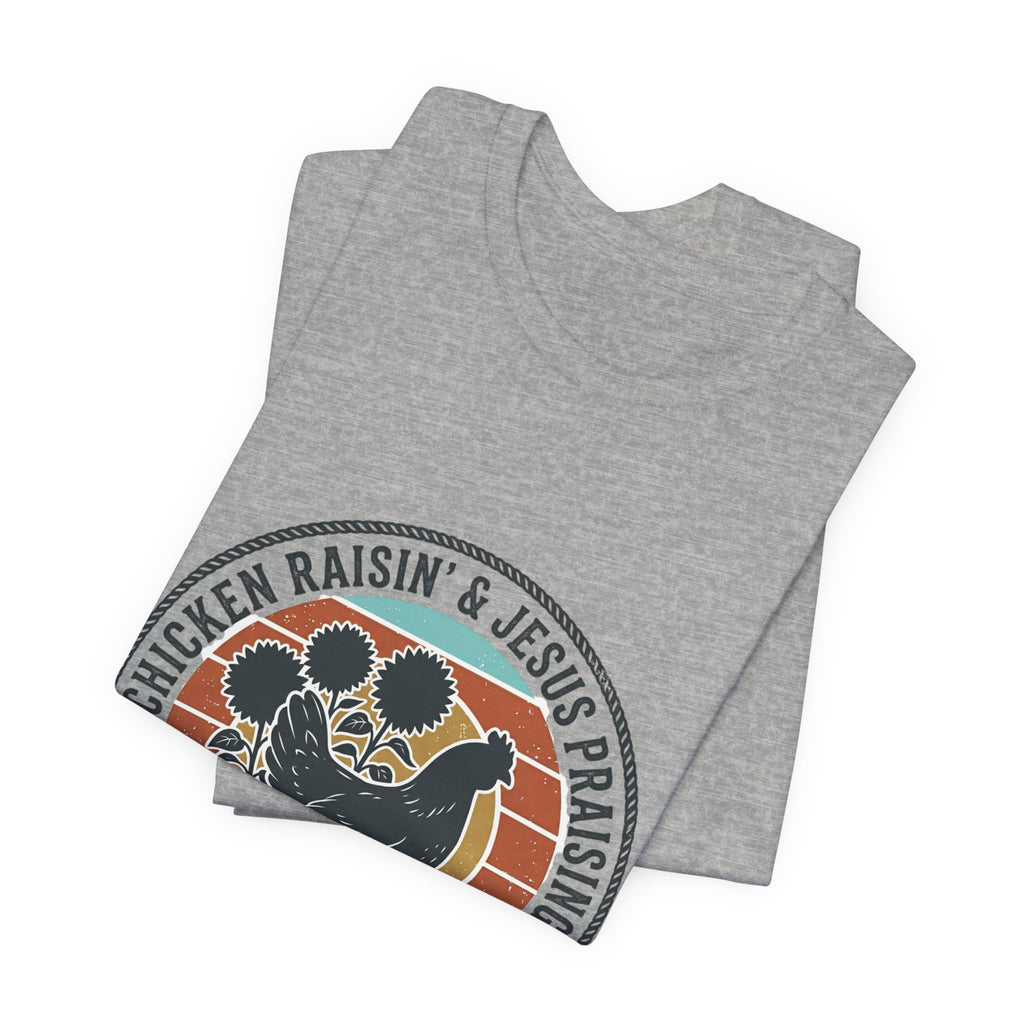 Chicken Raisin & Jesus Praisin Vintage Western T‑Shirt | Americana Cowboy Rodeo