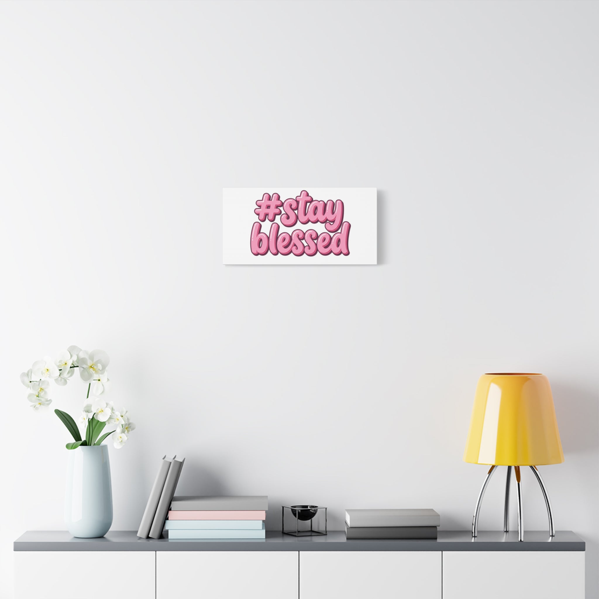 Stay Blessed Canvas, Christian Easter Scripture Wall Art | Pastel Faith Decor